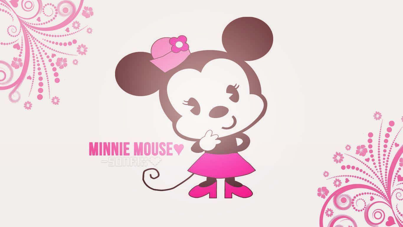 Minnie Mouse, pink dress, bow, HD Desktop Wallpaper
