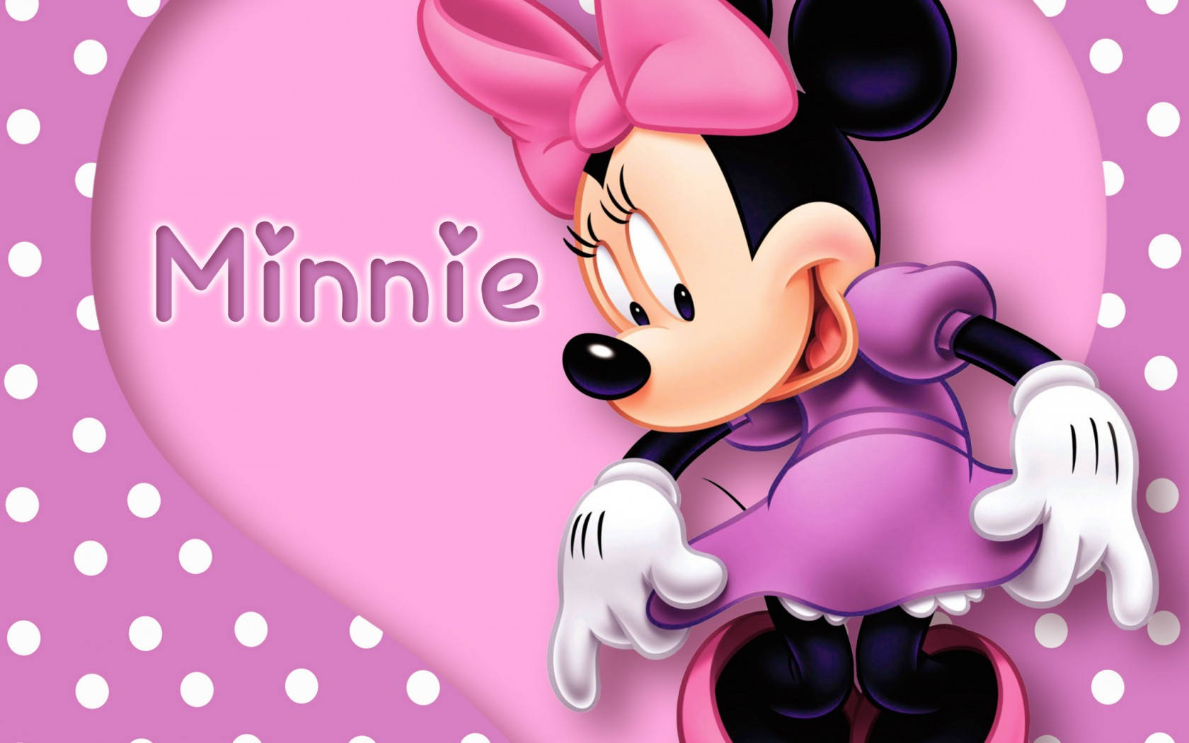 Minnie Mouse, purple dress, pink bow, HD Desktop Wallpaper