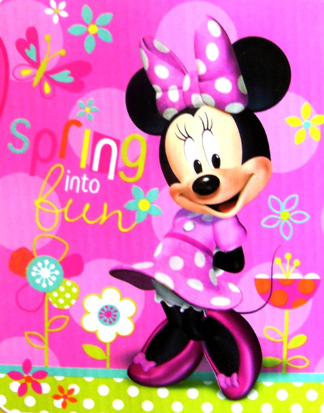 Minnie Mouse, pink polka-dot dress, bow, HD Phone Wallpaper