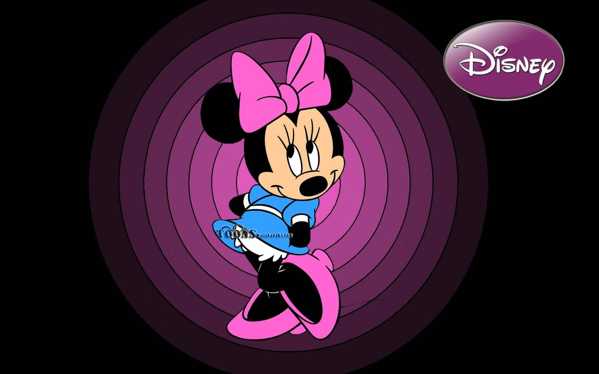Minnie Mouse, pink bow, blue dress, Full HD Desktop Wallpaper