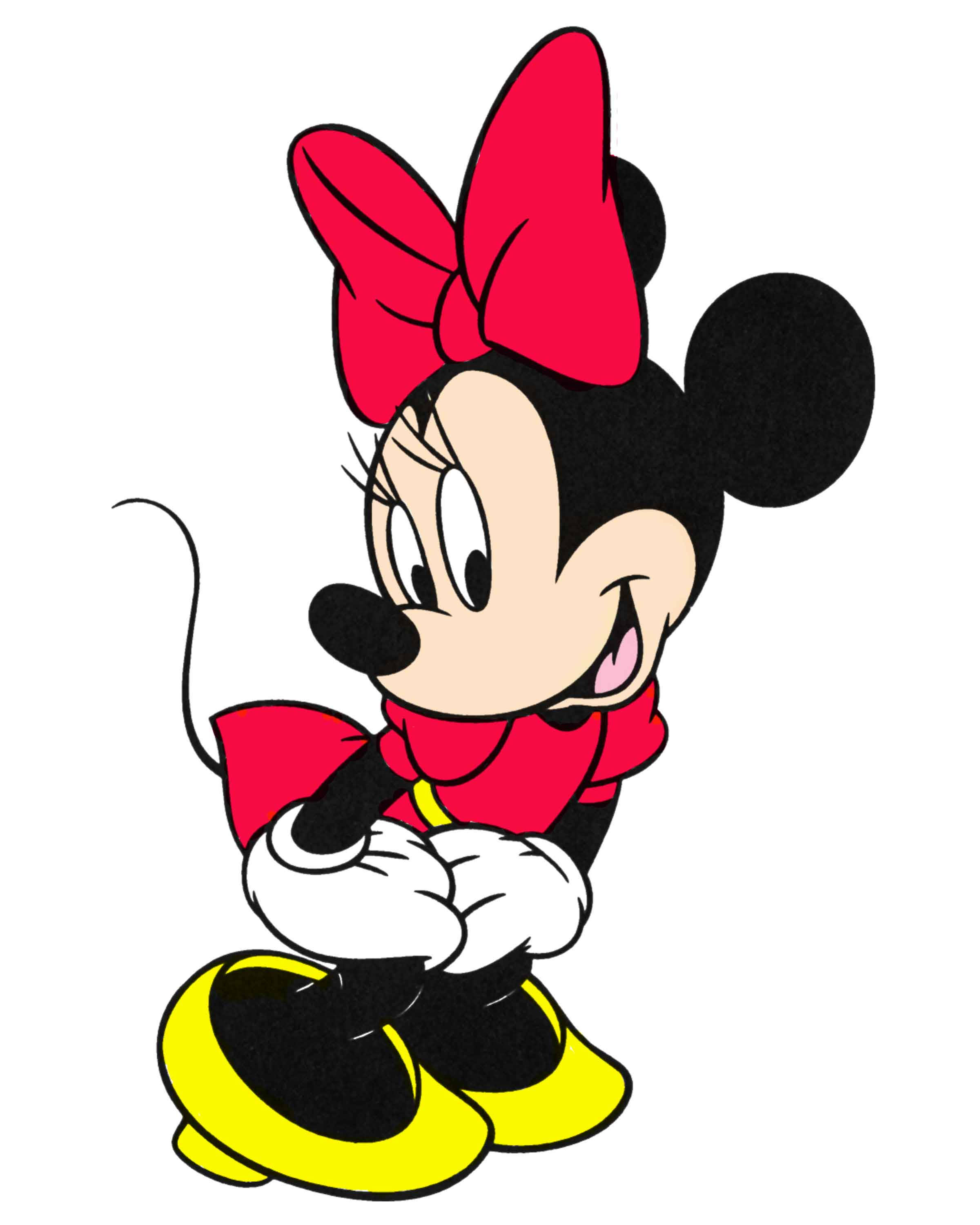 Minnie Mouse, red bow, yellow shoes, 2K Phone Wallpaper