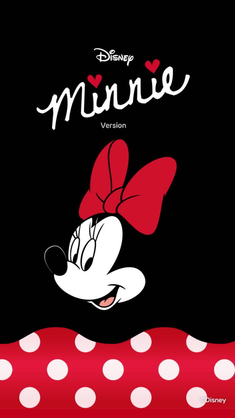 Minnie Mouse, red bow, black background, HD Phone Wallpaper
