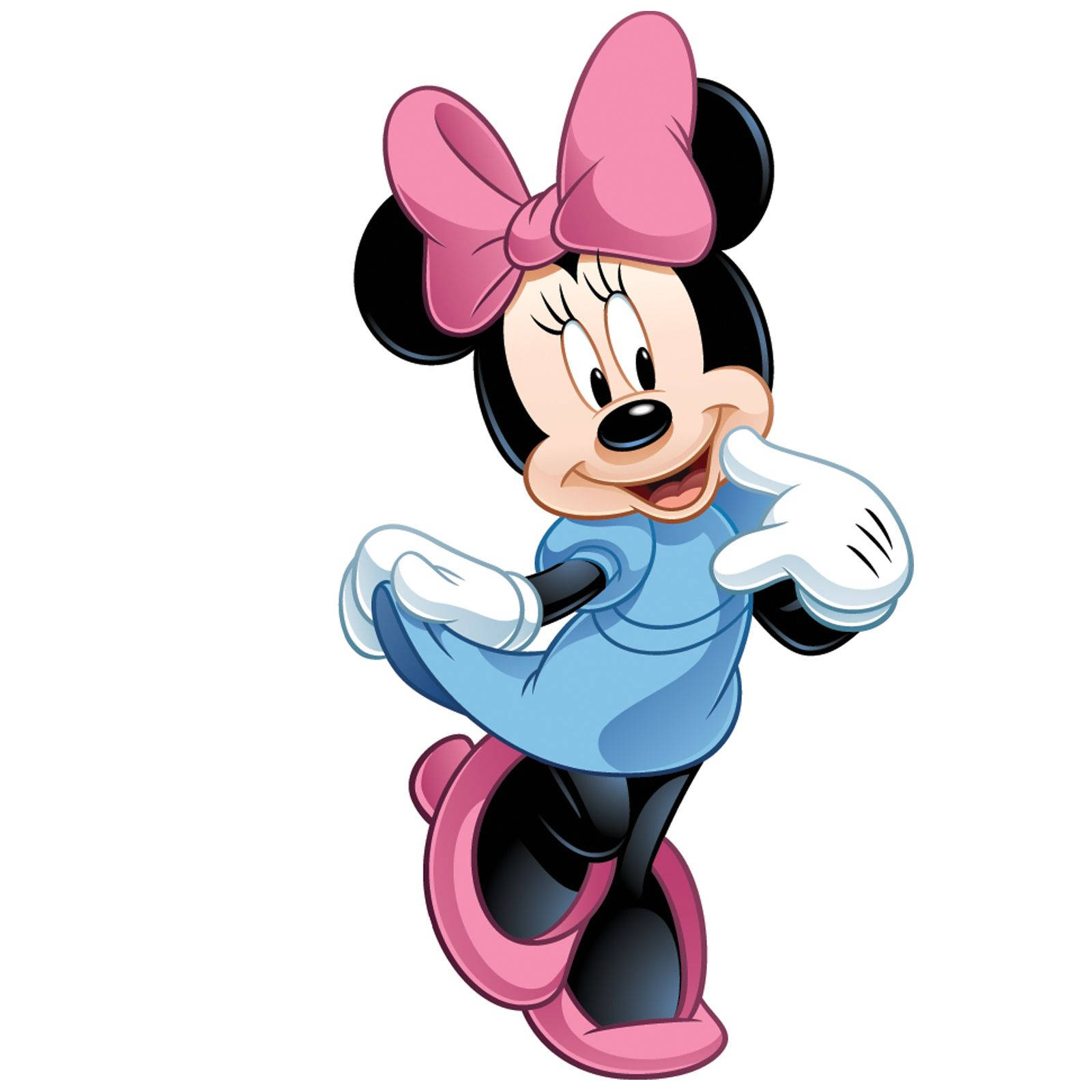 Minnie Mouse, blue dress, pink bow, HD Desktop Wallpaper