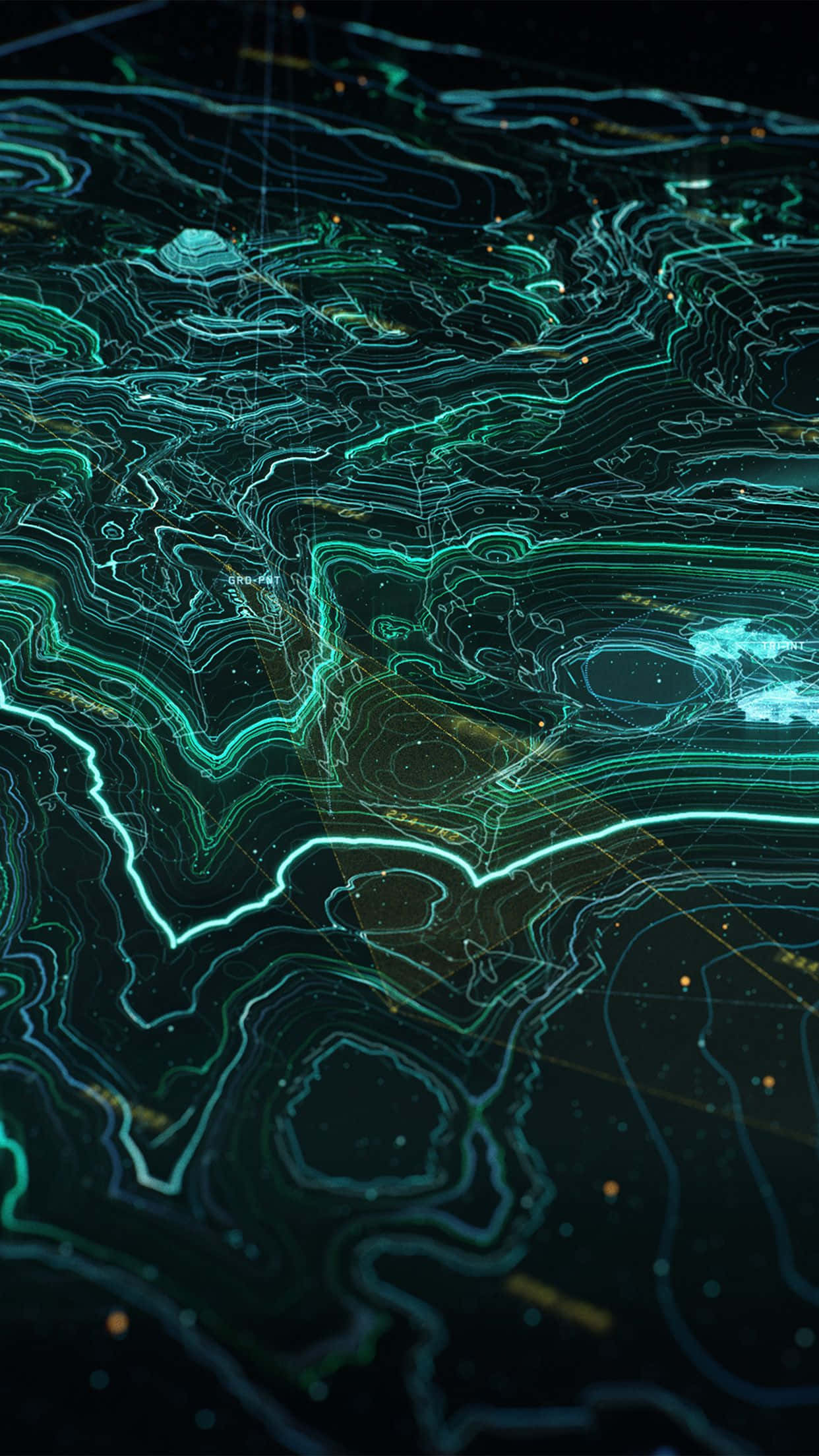 Mint Green Marble, glowing teal, gold lines, Full HD Phone Wallpaper