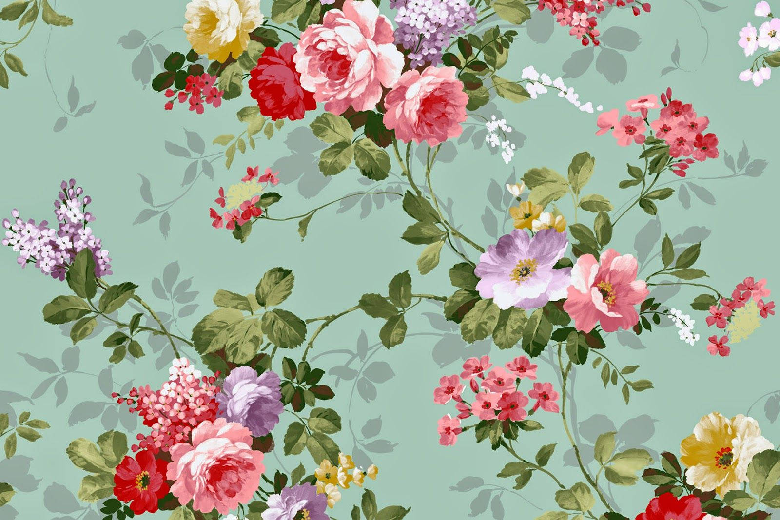 mint green, roses, lilacs, HD Desktop Wallpaper