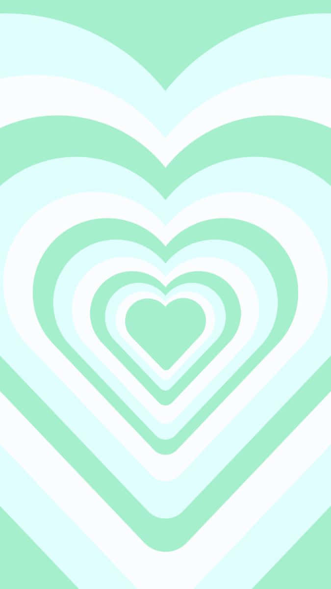 mint green, white, heart shaped pattern, SD Phone Wallpaper