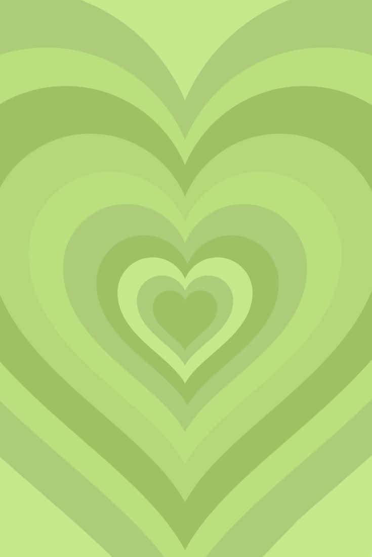mint green hearts, concentric hearts, varying shades of green, SD Phone Wallpaper