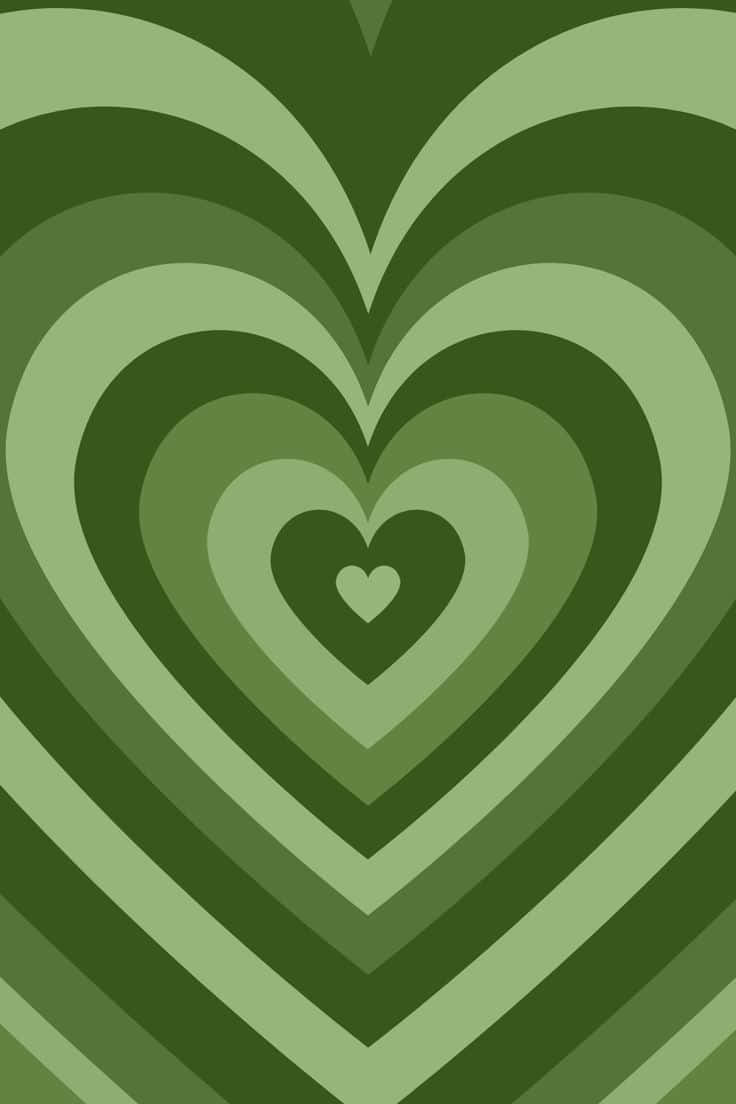 Mint Green Hearts, concentric hearts, retro geometric, SD Phone Wallpaper