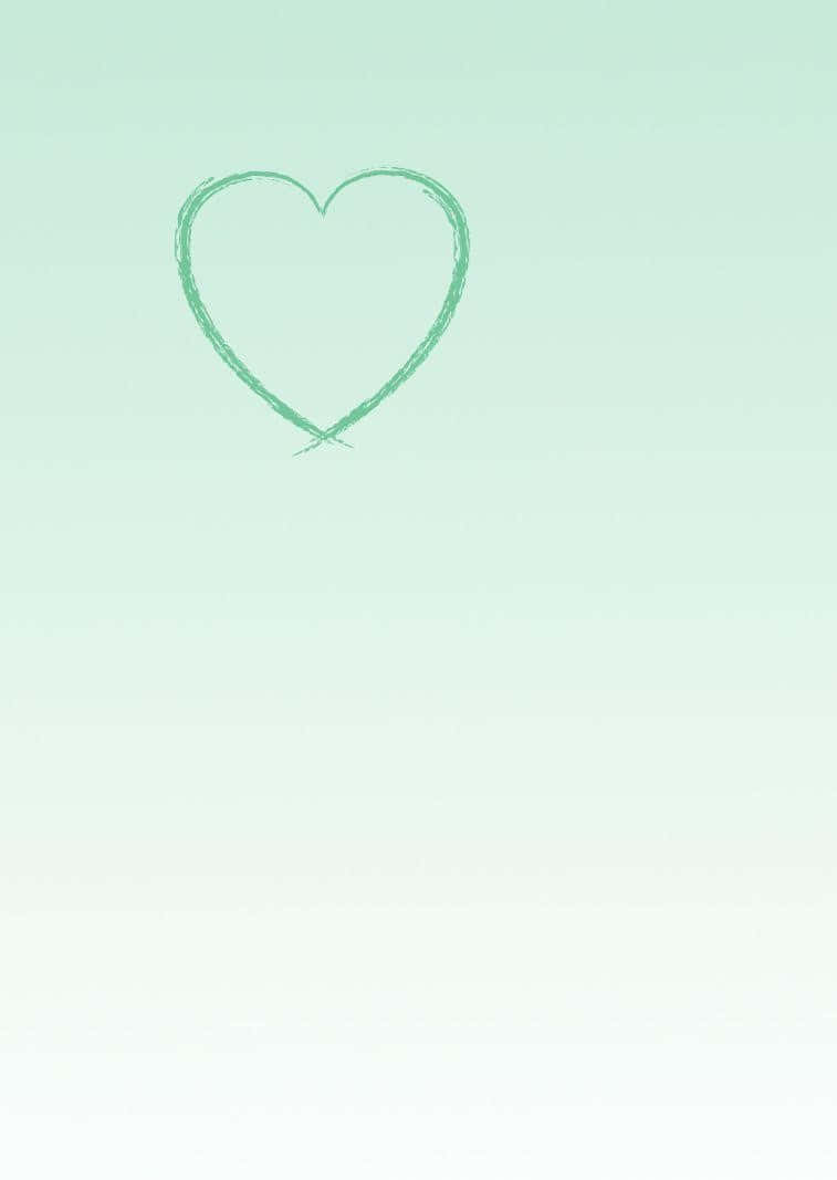 mint green hearts, green heart outline, soft mint gradient background, SD Phone Wallpaper