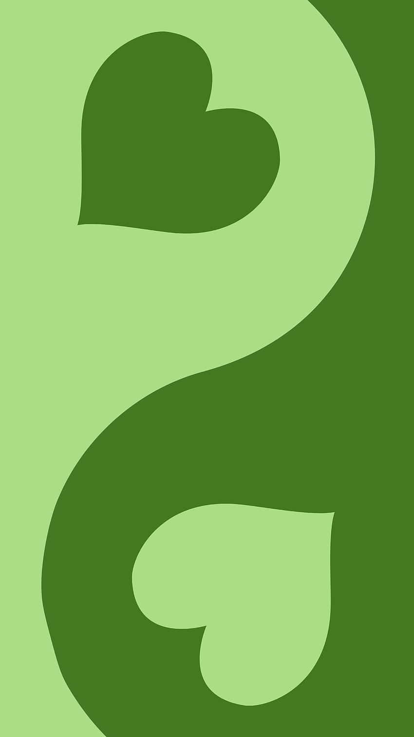 Mint Green Hearts, yin yang symbol, gradient background, HD Phone Wallpaper