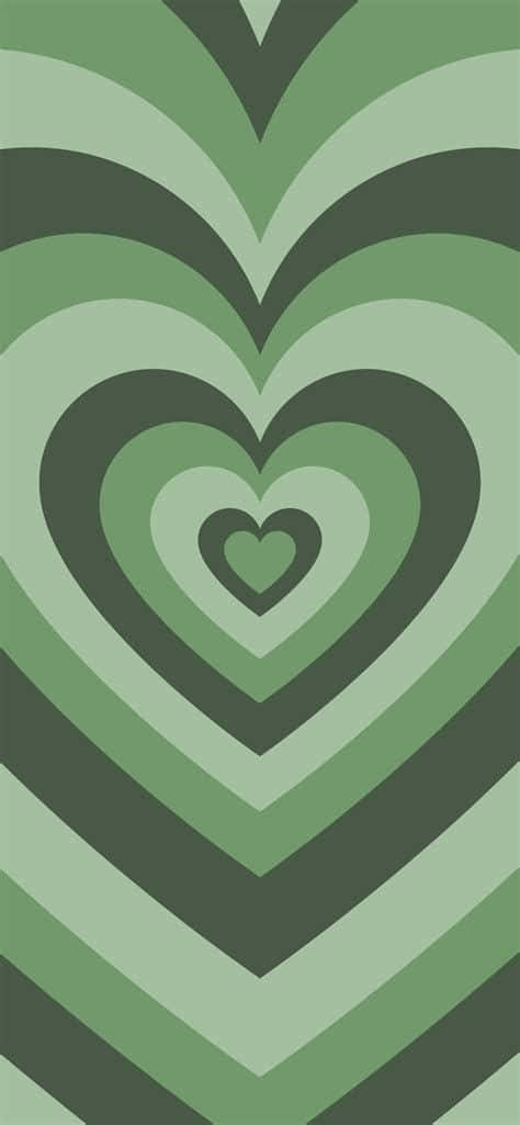 Mint Green Hearts, nested heart shapes, varying green tones, SD Phone Wallpaper