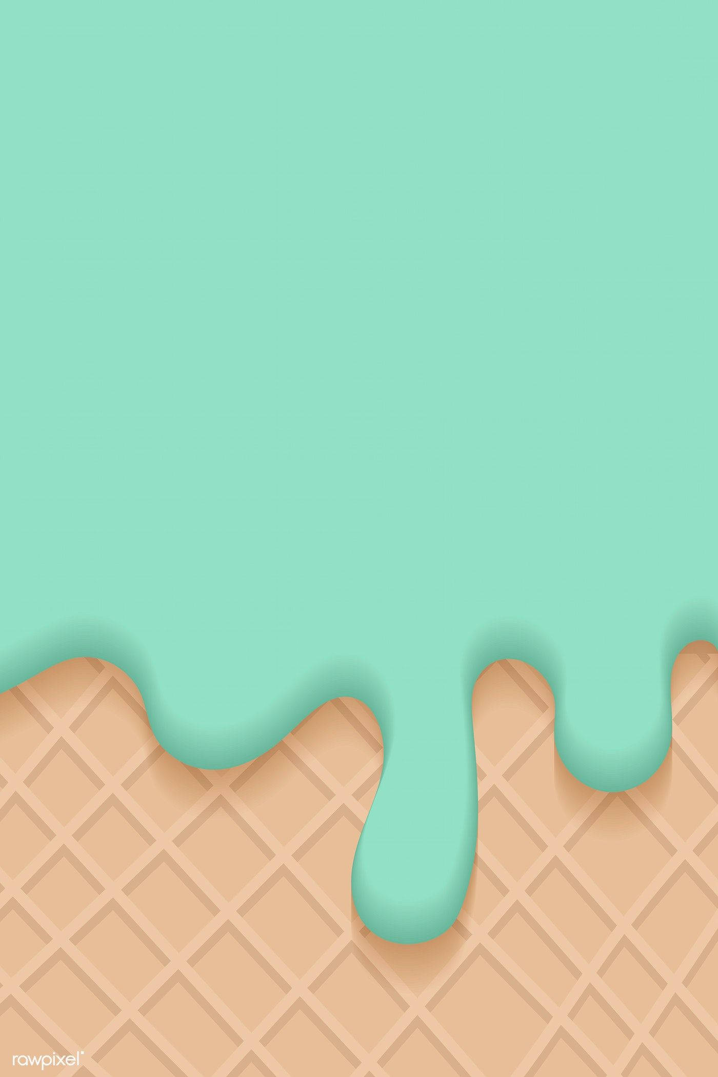 mint green iPhone, waffle cone, mint green ice cream, Full HD Phone Wallpaper
