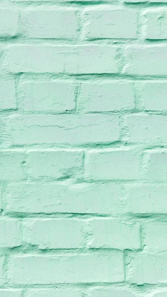 mint green, brick wall, painted, SD Phone Wallpaper