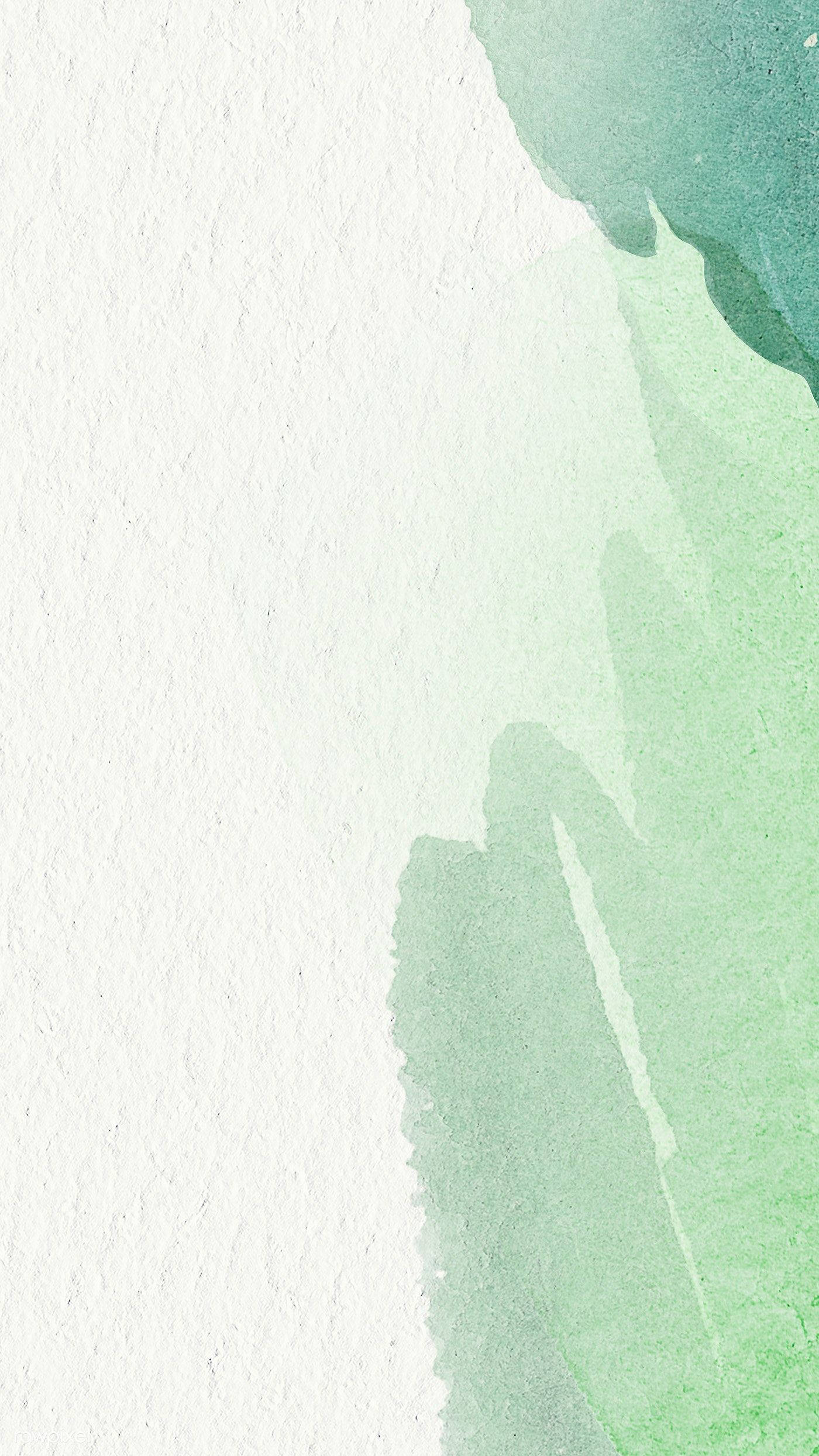 Mint Green iPhone, watercolor wash, textured white canvas, Full HD Phone Wallpaper