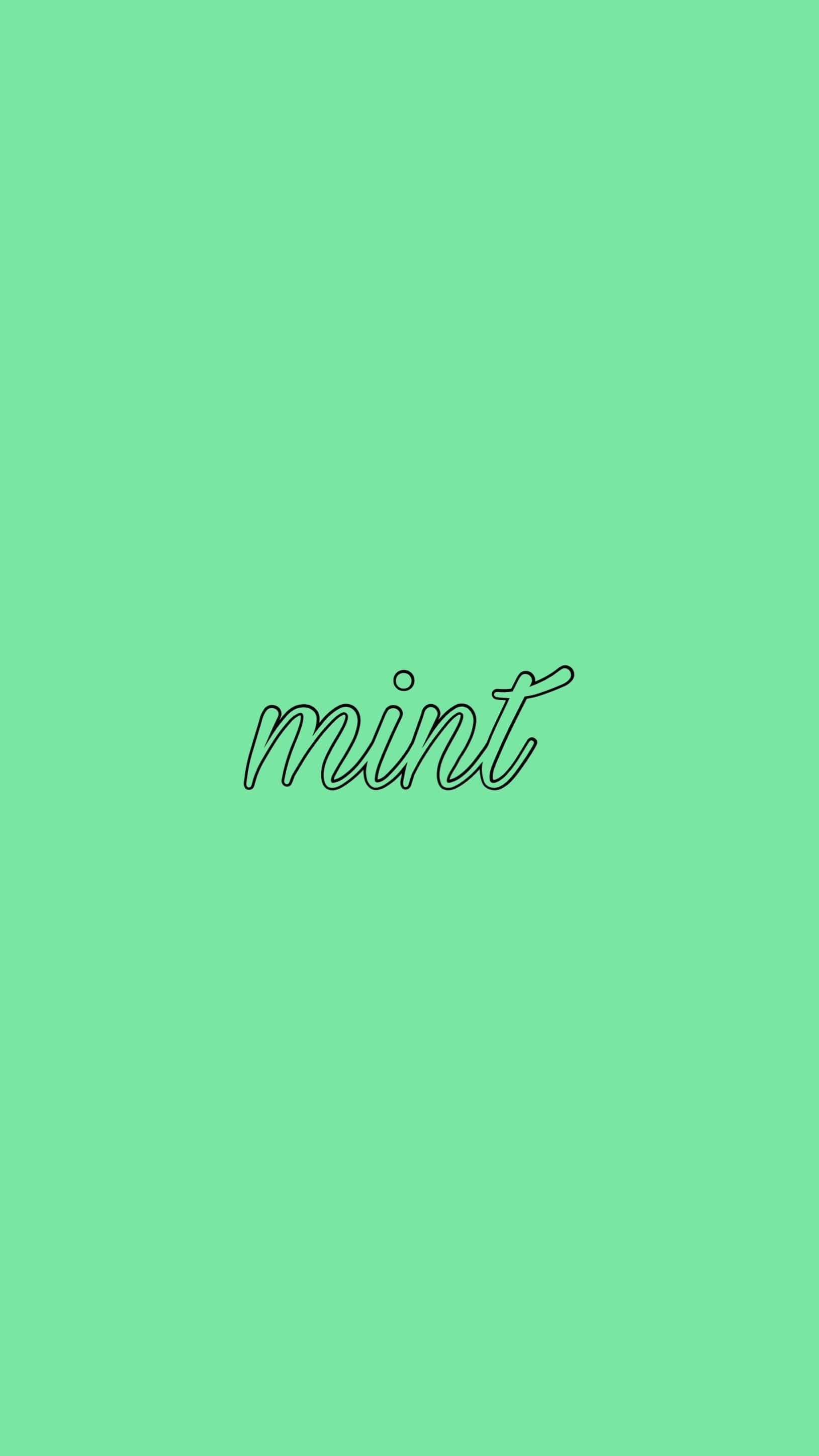 Mint Greeni Phone, mint green, thin black cursive, 2K Phone Wallpaper