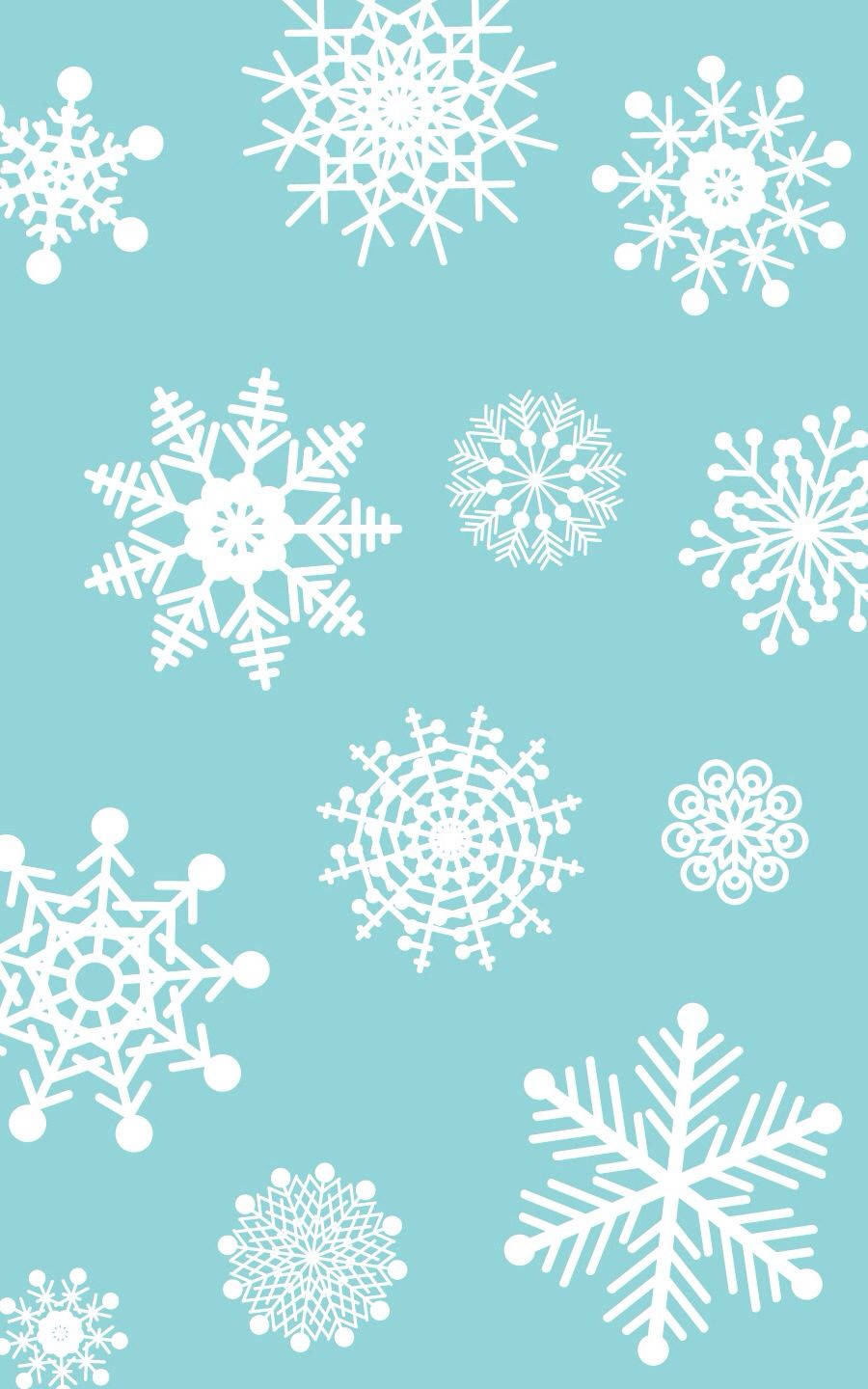 Snowflake Mint Green iPhone, white snowflakes, intricate designs, HD Phone Wallpaper