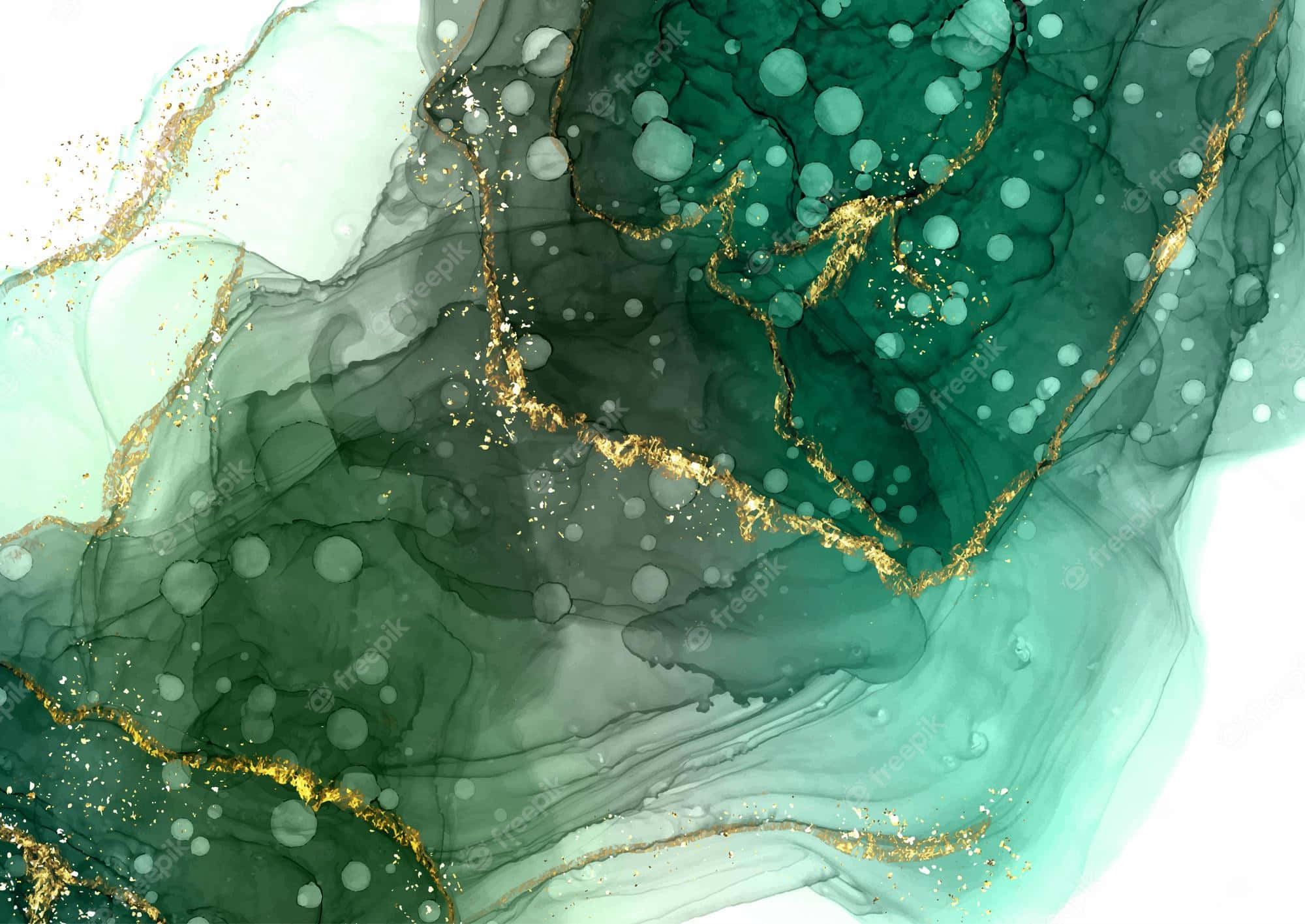 mint green marble, vibrant green, gold, Full HD Desktop Wallpaper