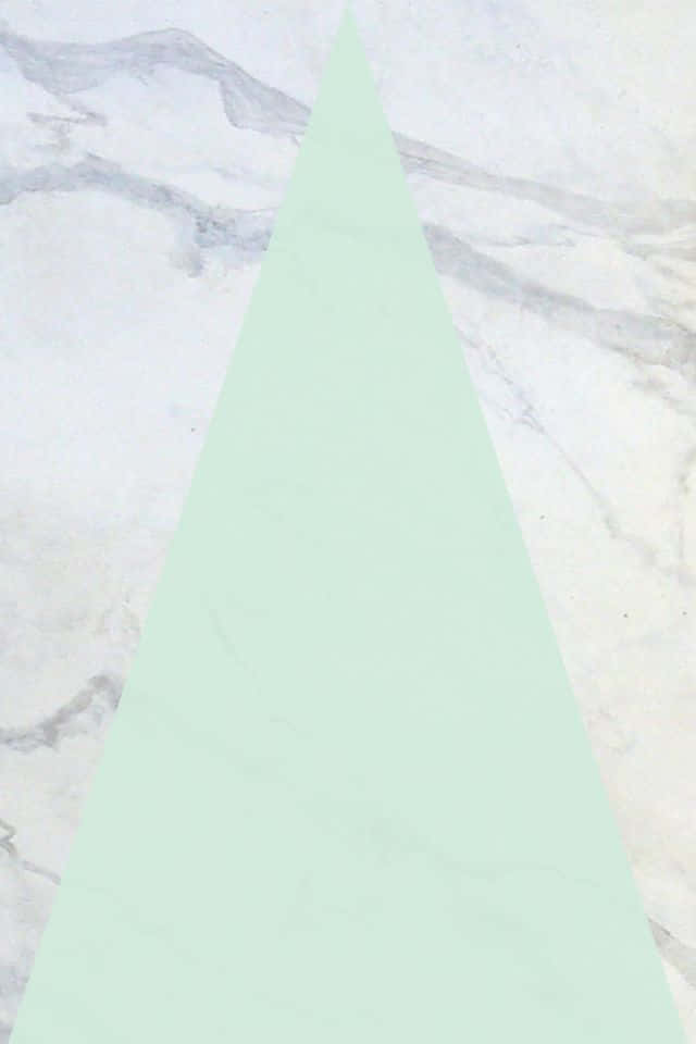 mint green, triangle, white and gray marble background, SD Phone Wallpaper
