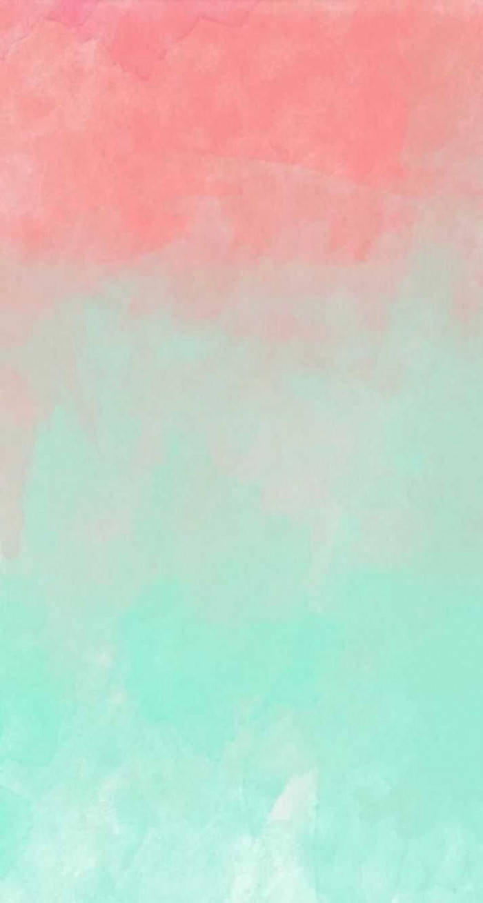 mint green, coral pink, watercolor gradient, HD Phone Wallpaper