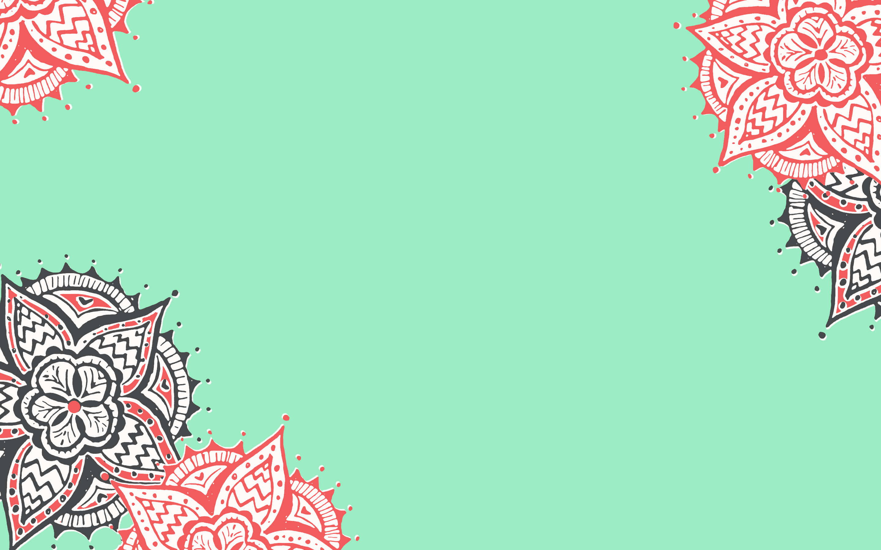 mint green, vibrant red, black, 2K Desktop Wallpaper