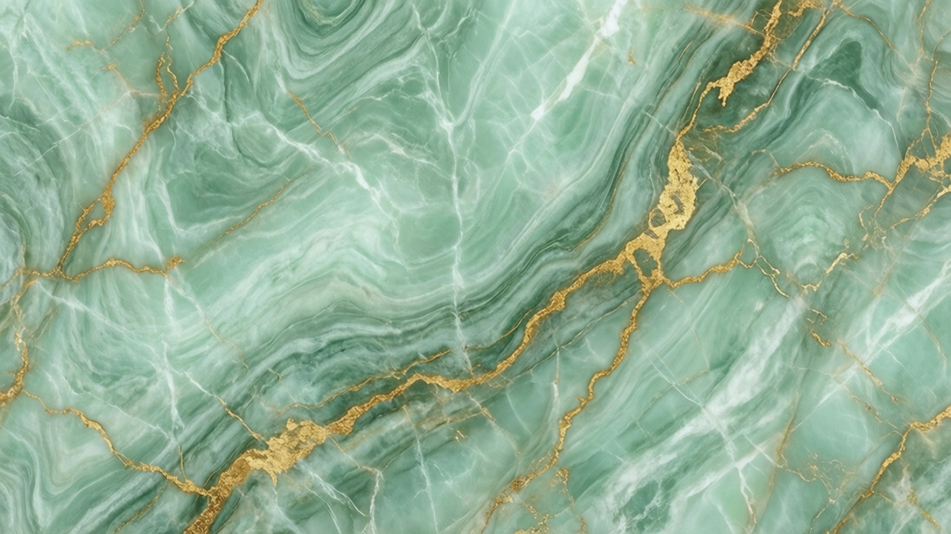 mint green, marble, white veins, Full HD Desktop Wallpaper