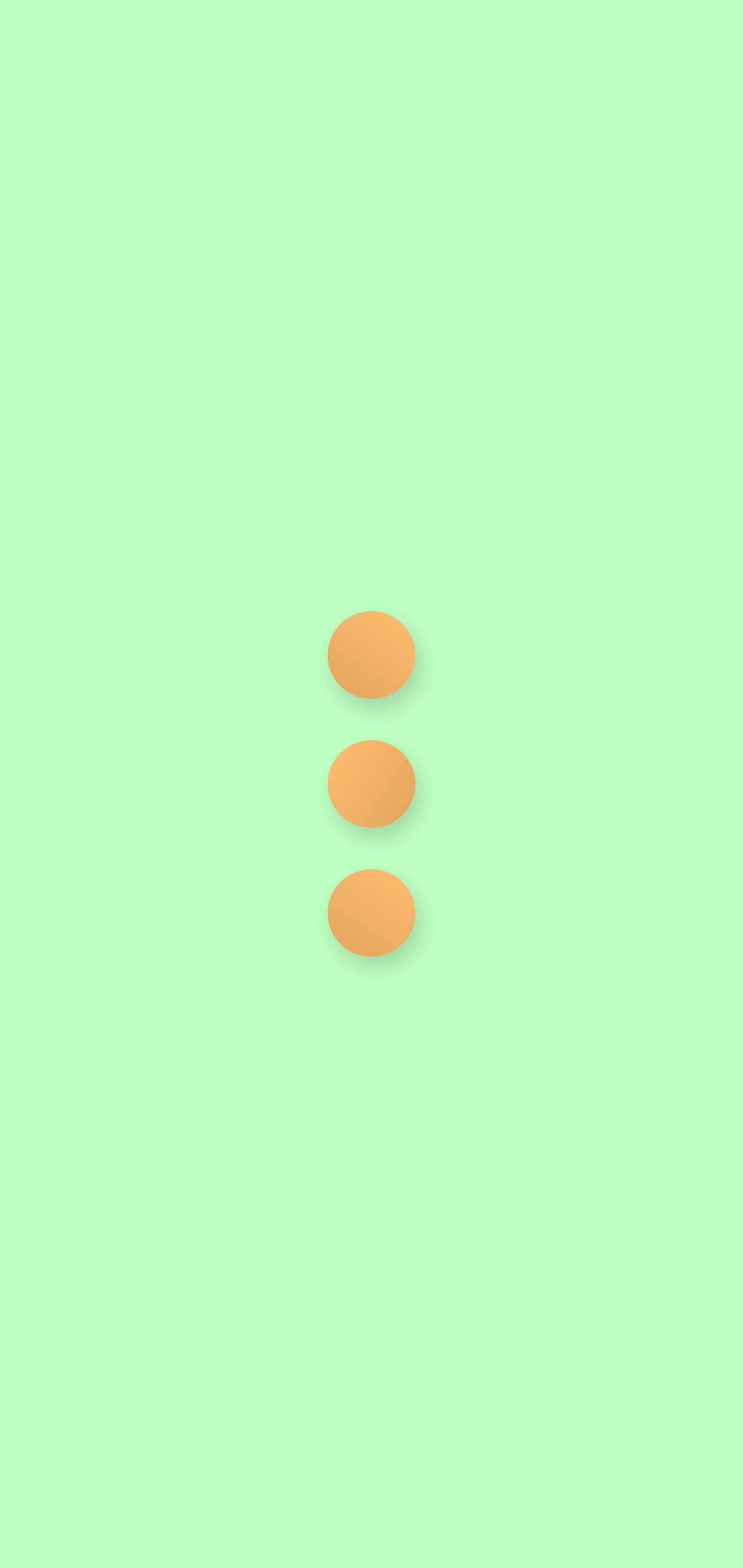 three dots, mint green, soft orange, 2K Phone Wallpaper