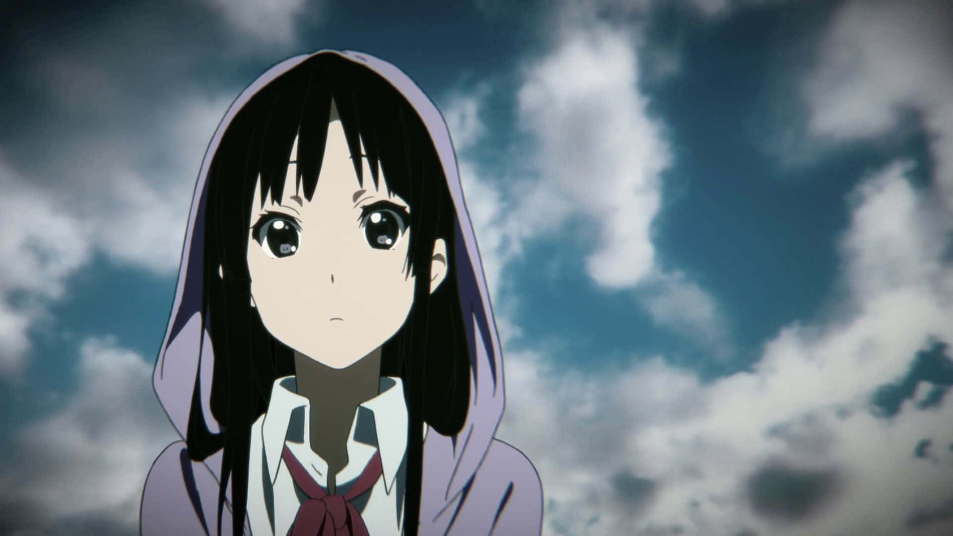 Mio Akiyama, purple hoodie, school uniform, Full HD Desktop Wallpaper