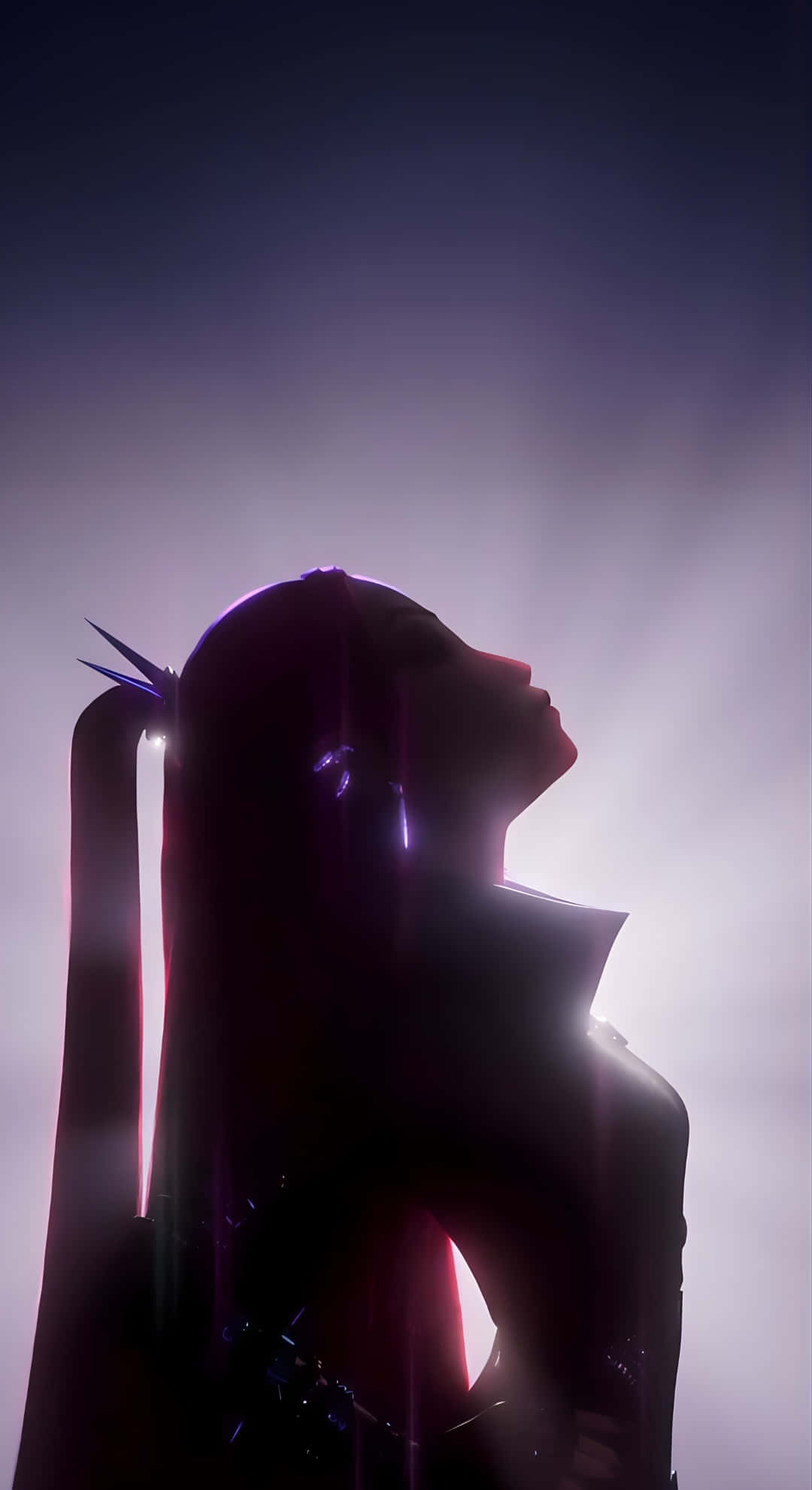 Mira Kpop Demon Hunters, silhouette, long hair, Full HD Phone Wallpaper
