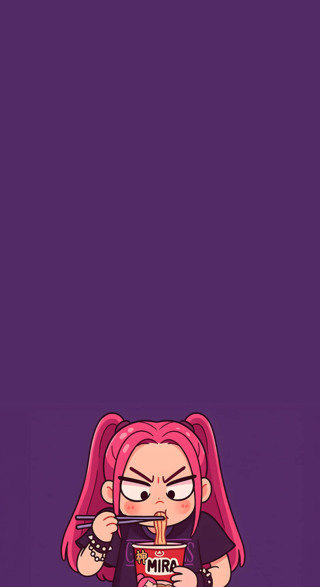 Mira Kpop Demon Hunters, pink pigtails, red cup, Full HD Phone Wallpaper
