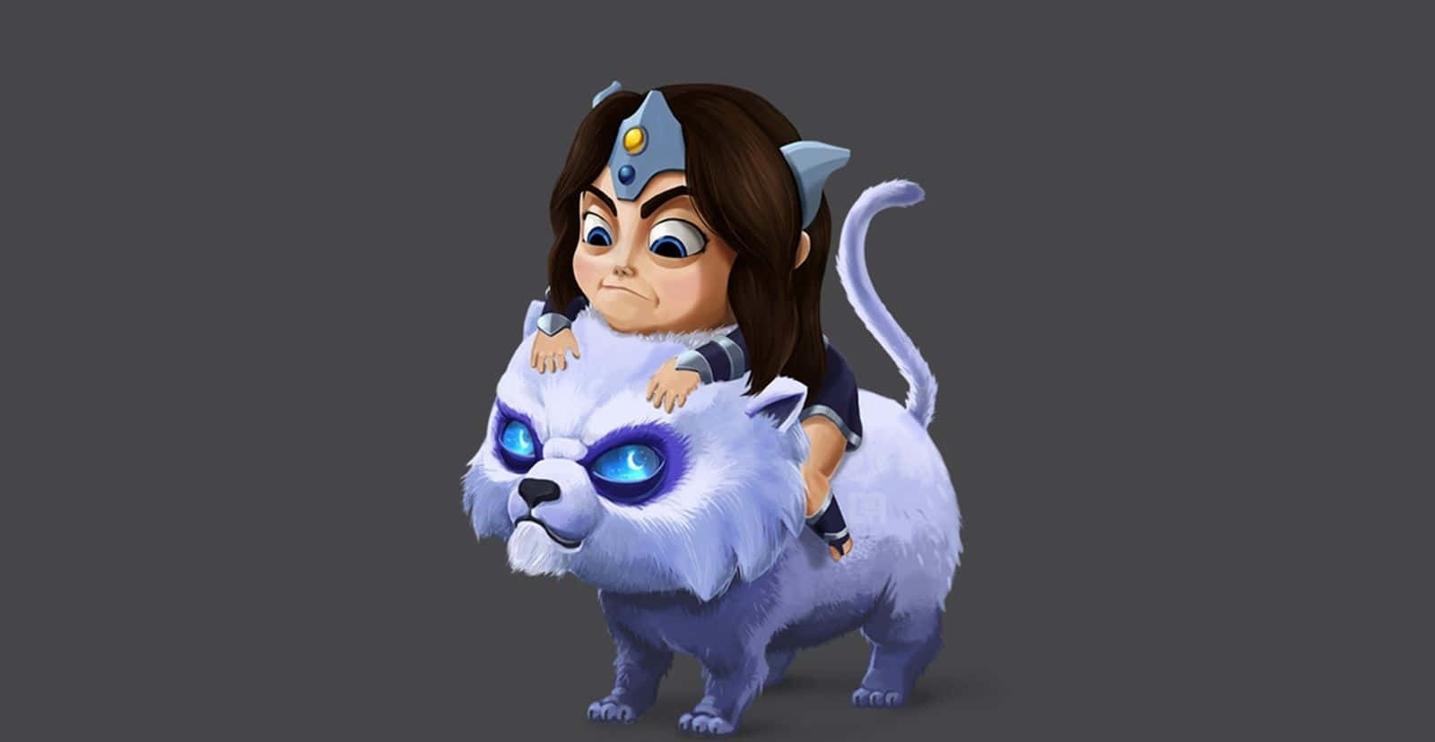 Mirana, chibi-style, cat ears, HD Desktop Wallpaper