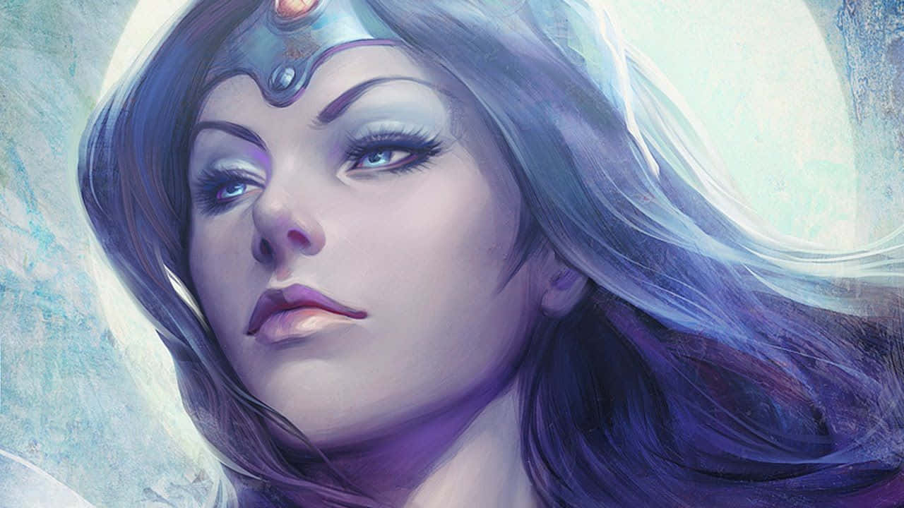 Mirana, silver hair, glowing crown, HD Desktop Wallpaper