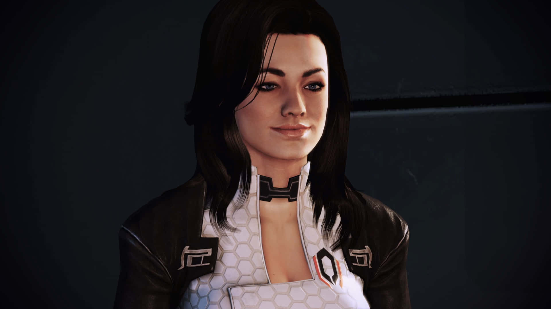 Miranda Lawson, 1920 x 1080, futuristic white and black hexagonal outfit, Full HD Desktop Wallpaper
