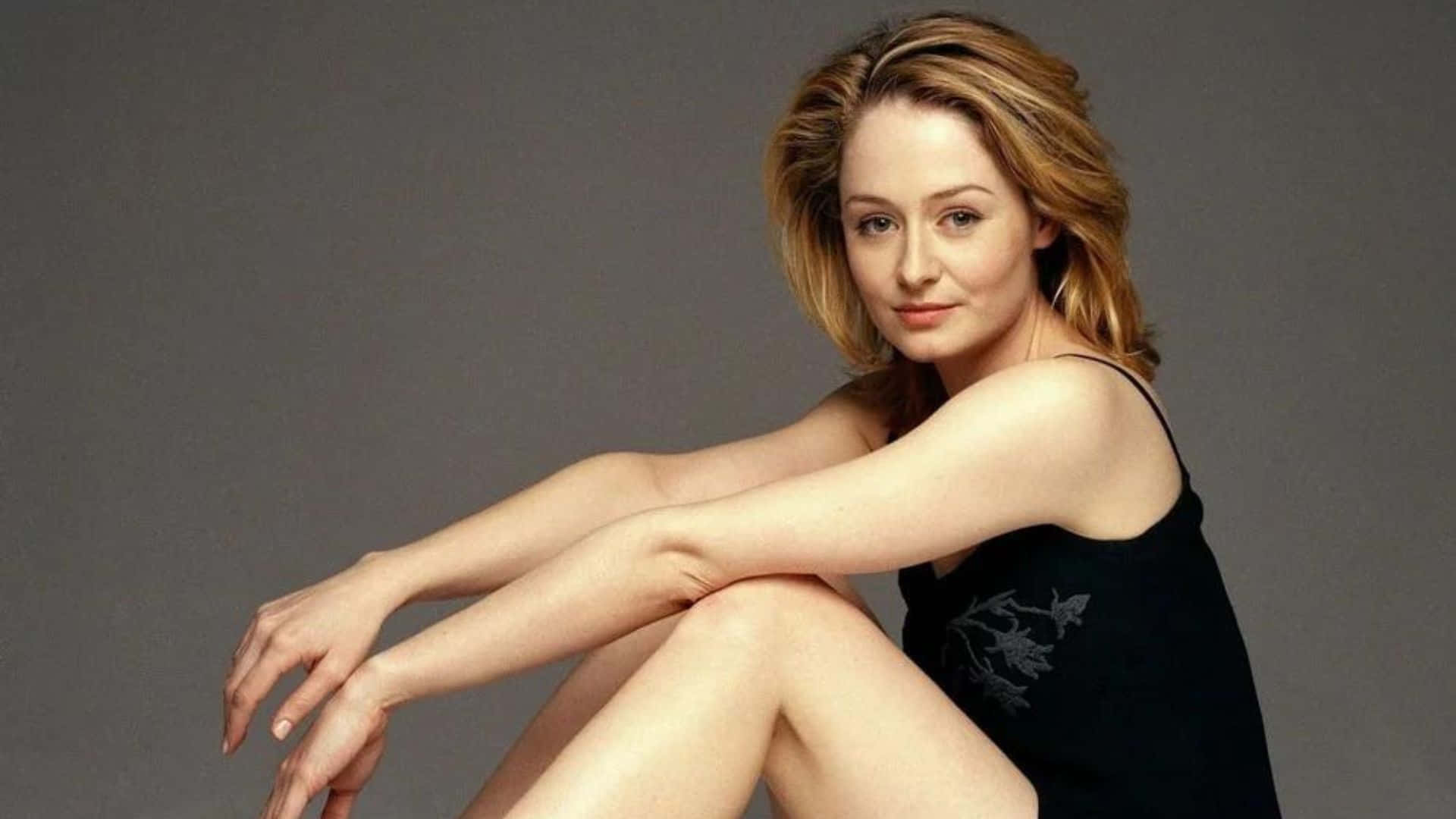 Miranda Otto, blonde hair, black top, Full HD Desktop Wallpaper
