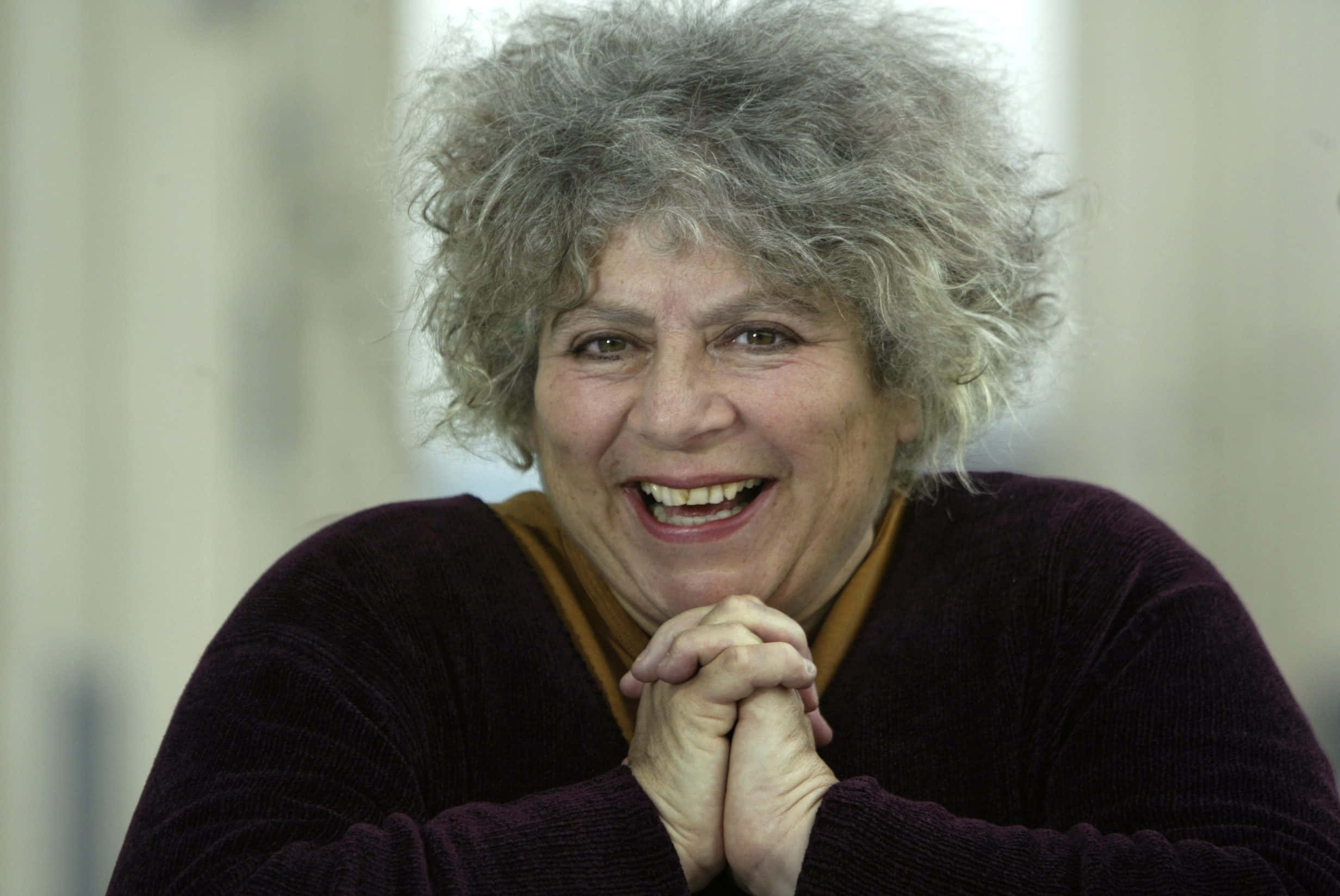 Miriam Margolyes, curly gray hair, elegant dress, Full HD Desktop Wallpaper