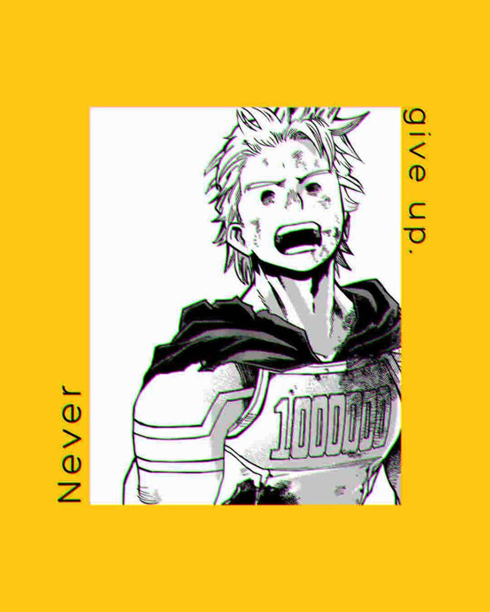 Mirio Togata, spiky hair, bold yellow background, SD Phone Wallpaper