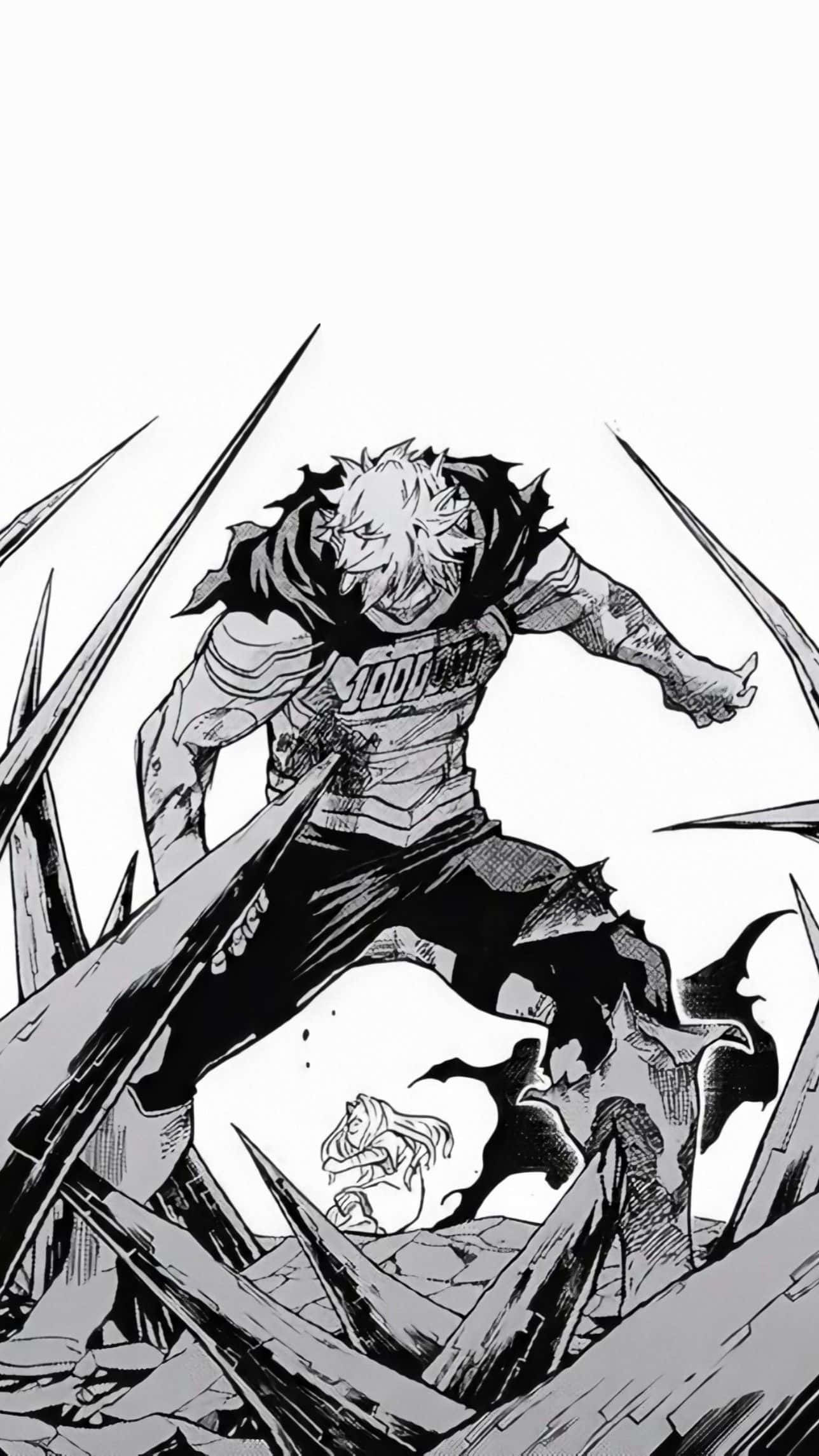 Mirio Togata, black and white anime character, spiky hair, Full HD Phone Wallpaper