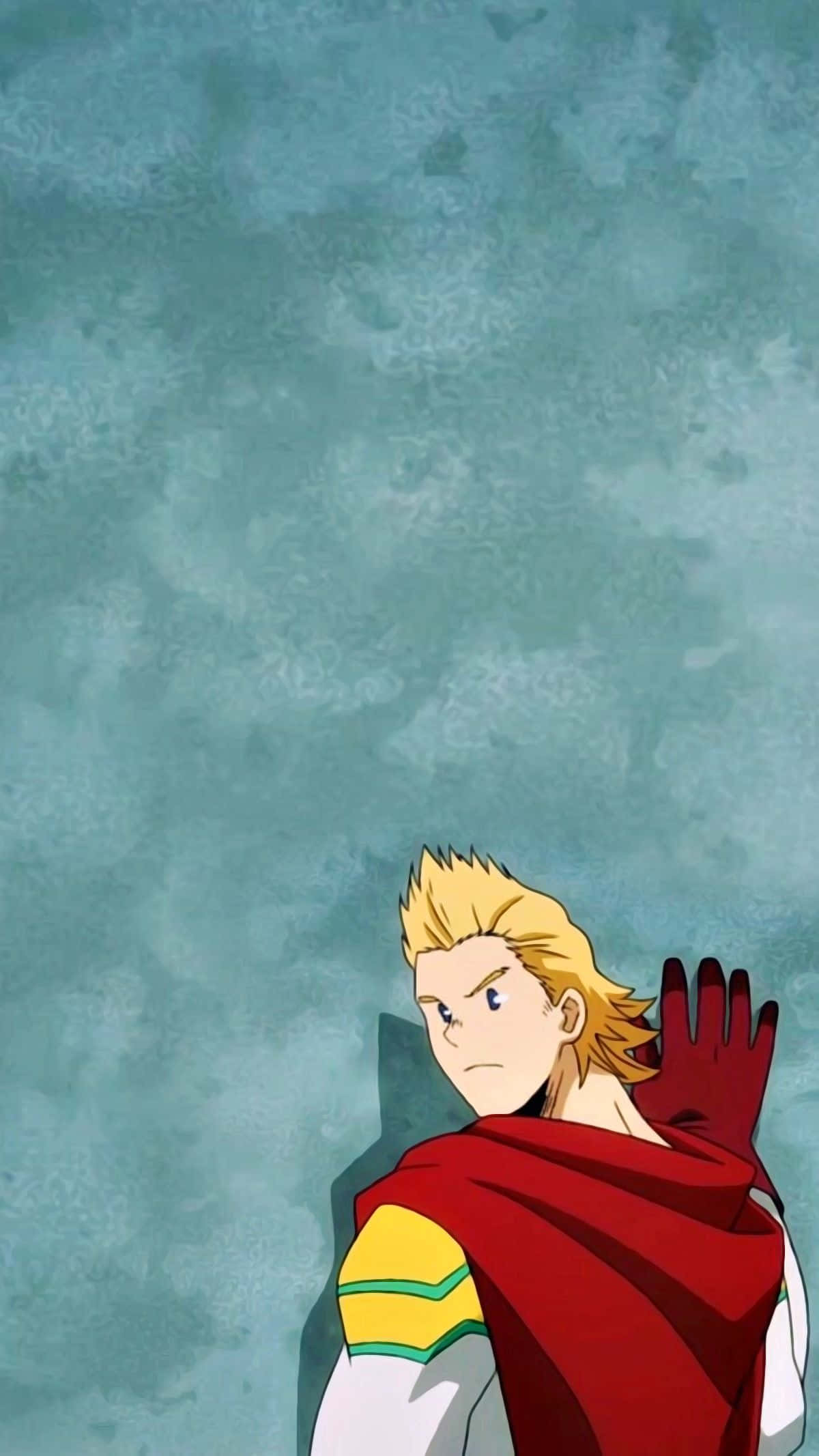 Mirio Togata, red cape, yellow-striped armor, Full HD Phone Wallpaper