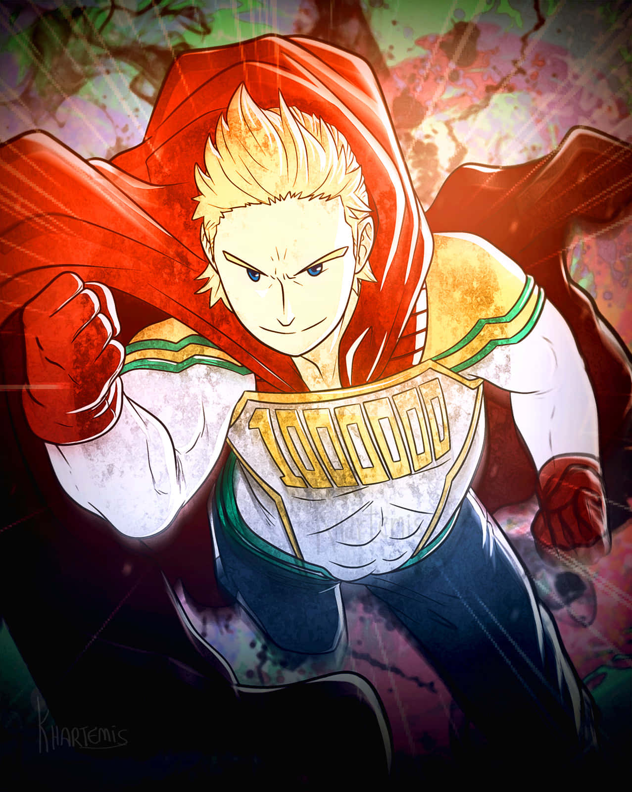 Mirio Togata, blonde hair, red cape, HD Phone Wallpaper
