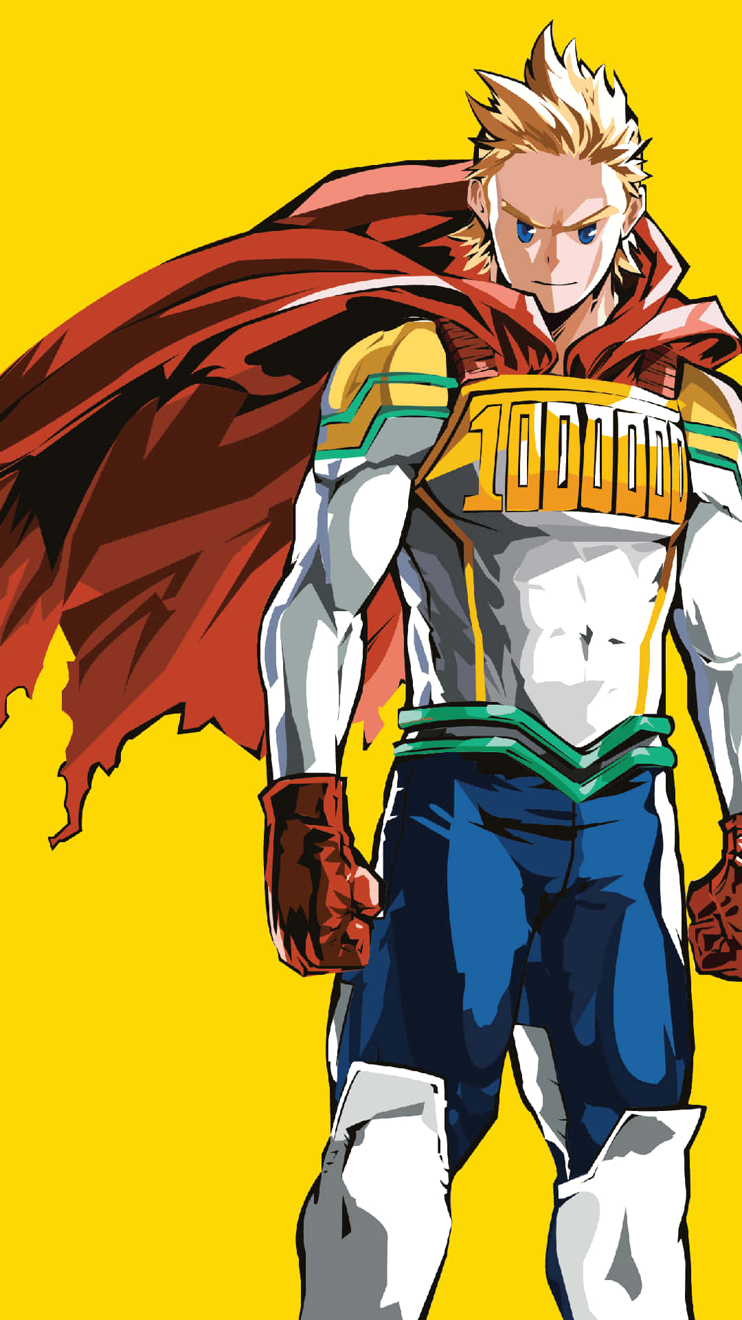 Mirio Togata, spiky blonde hair, red cape, Full HD Phone Wallpaper