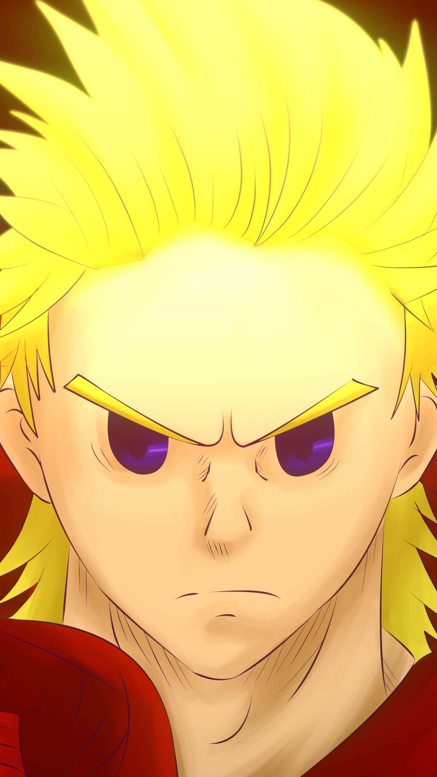 Mirio Togata, spiky yellow hair, intense purple eyes, 2K Phone Wallpaper