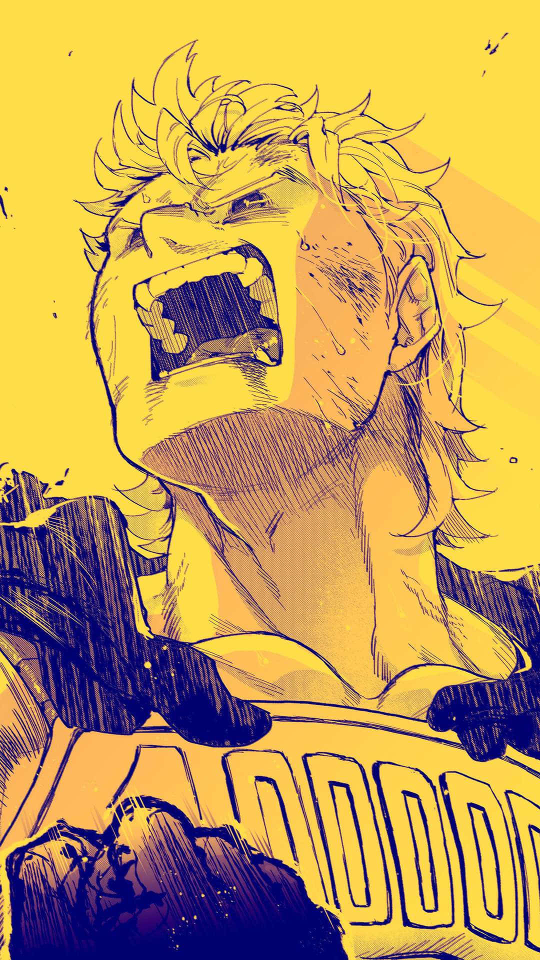 Mirio Togata, spiky blonde hair, vibrant yellow background, Full HD Phone Wallpaper