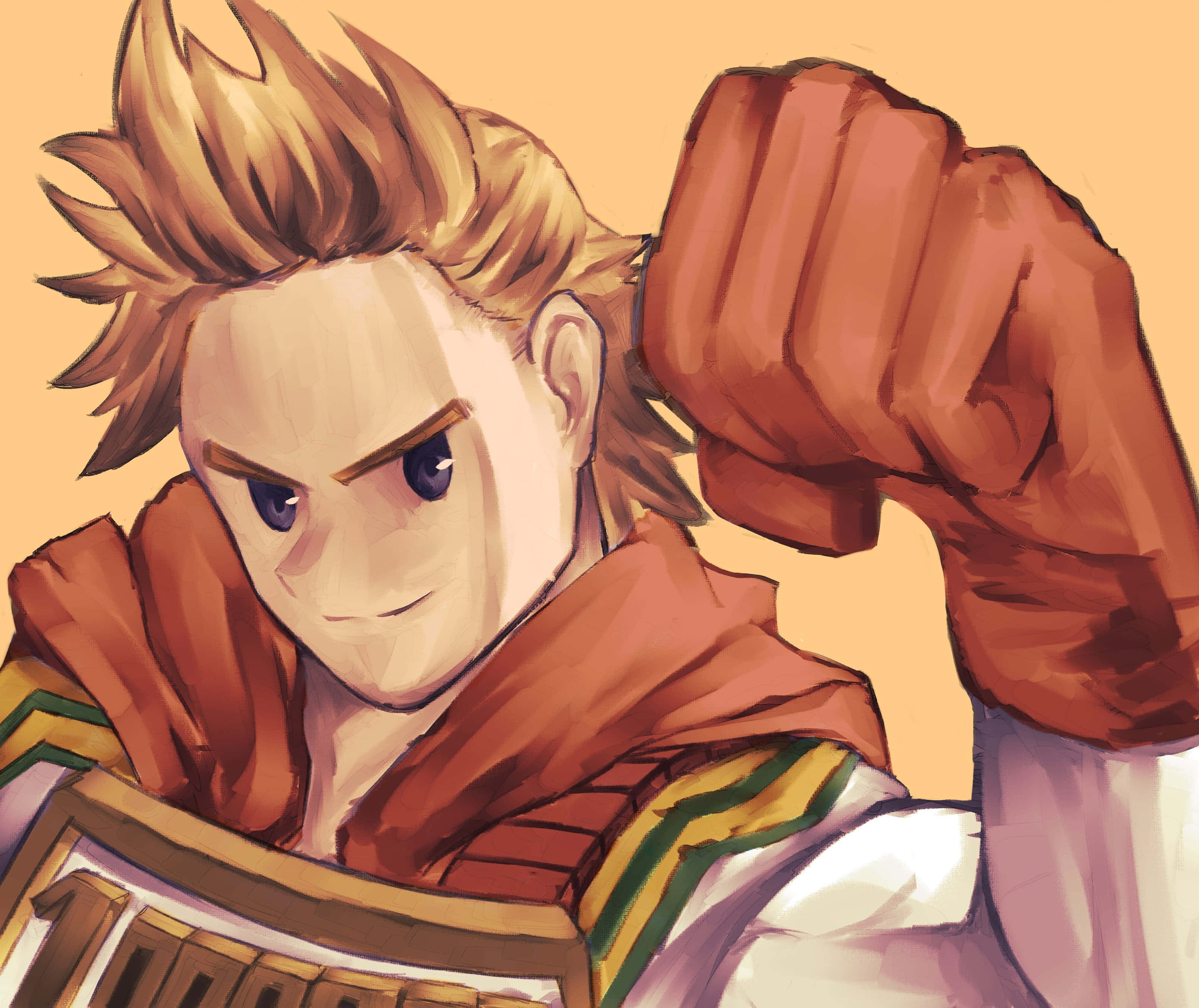 Mirio Togata, spiky blonde hair, clenched fist, 2K Desktop Wallpaper