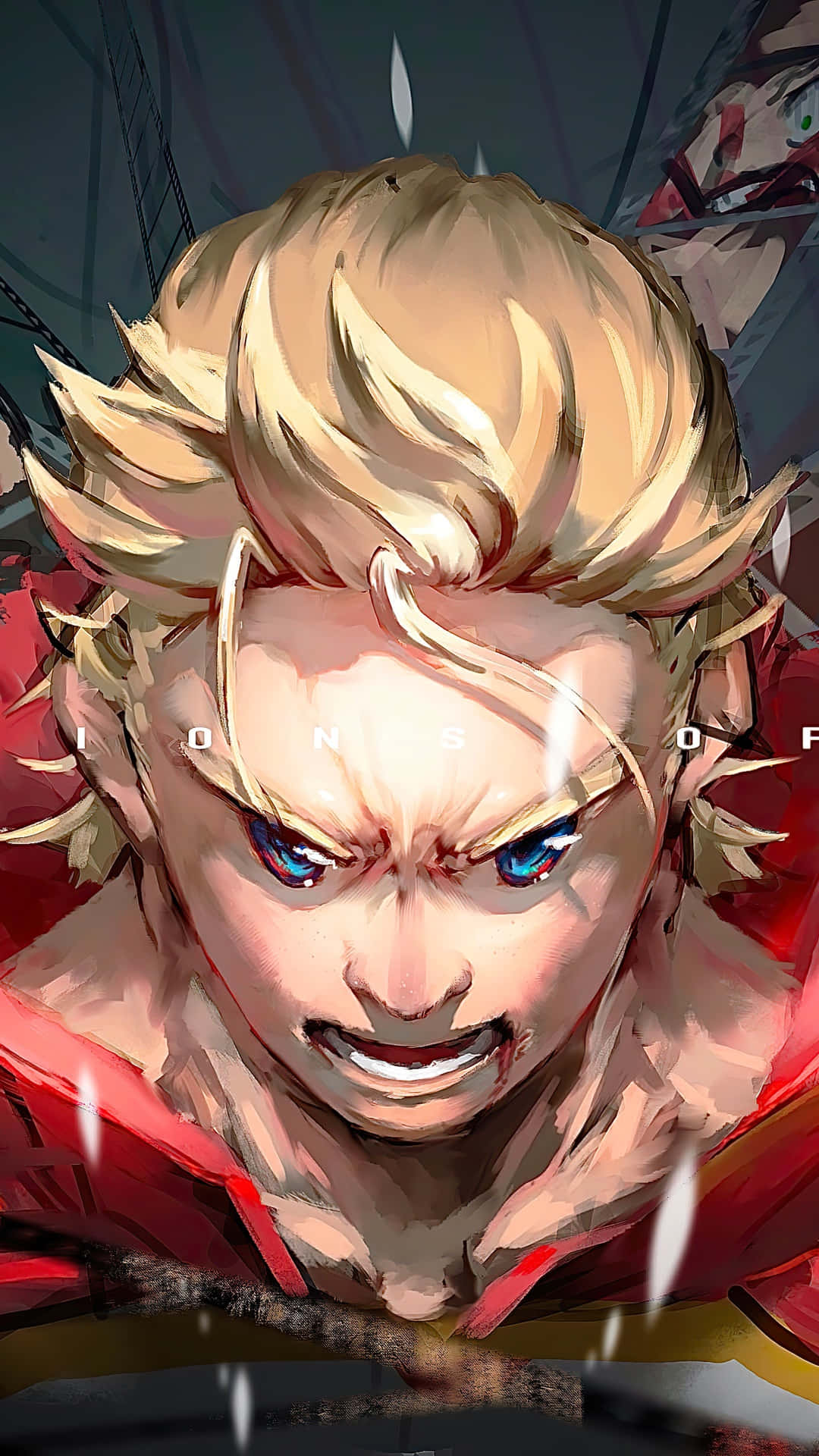 Mirio Togata, spiky blonde hair, glowing blue eyes, Full HD Phone Wallpaper