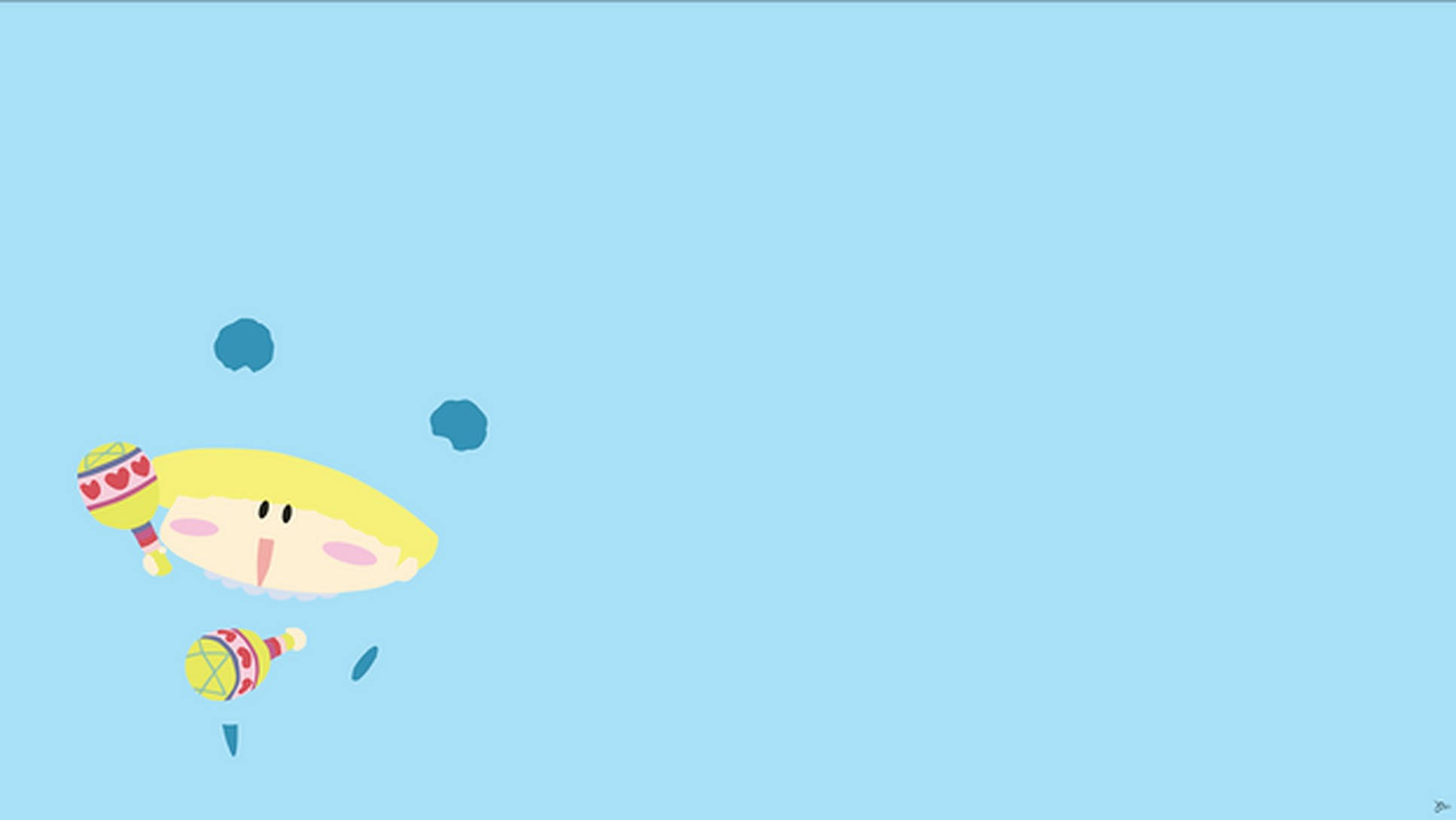 Mirmo De Pon, yellow hat, maracas, Full HD Desktop Wallpaper