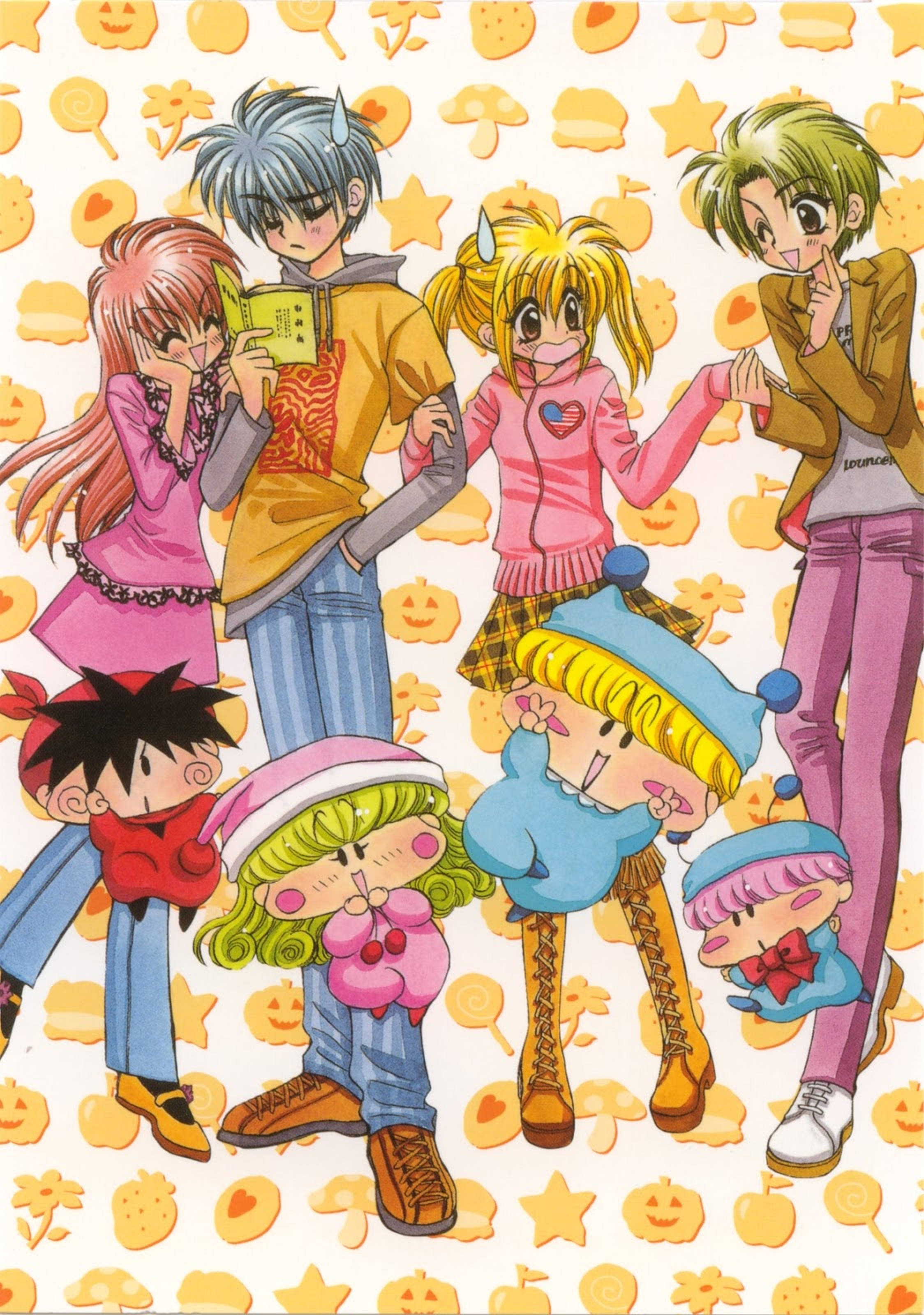 Mirmo De Pon, anime group, seven characters, 2K Phone Wallpaper