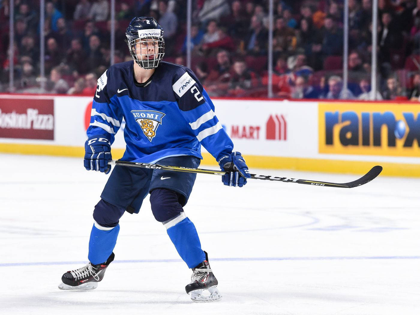 Miro Heiskanen, 2017 World Junior Ice Hockey Championships, blue and white uniform, HD Desktop Wallpaper