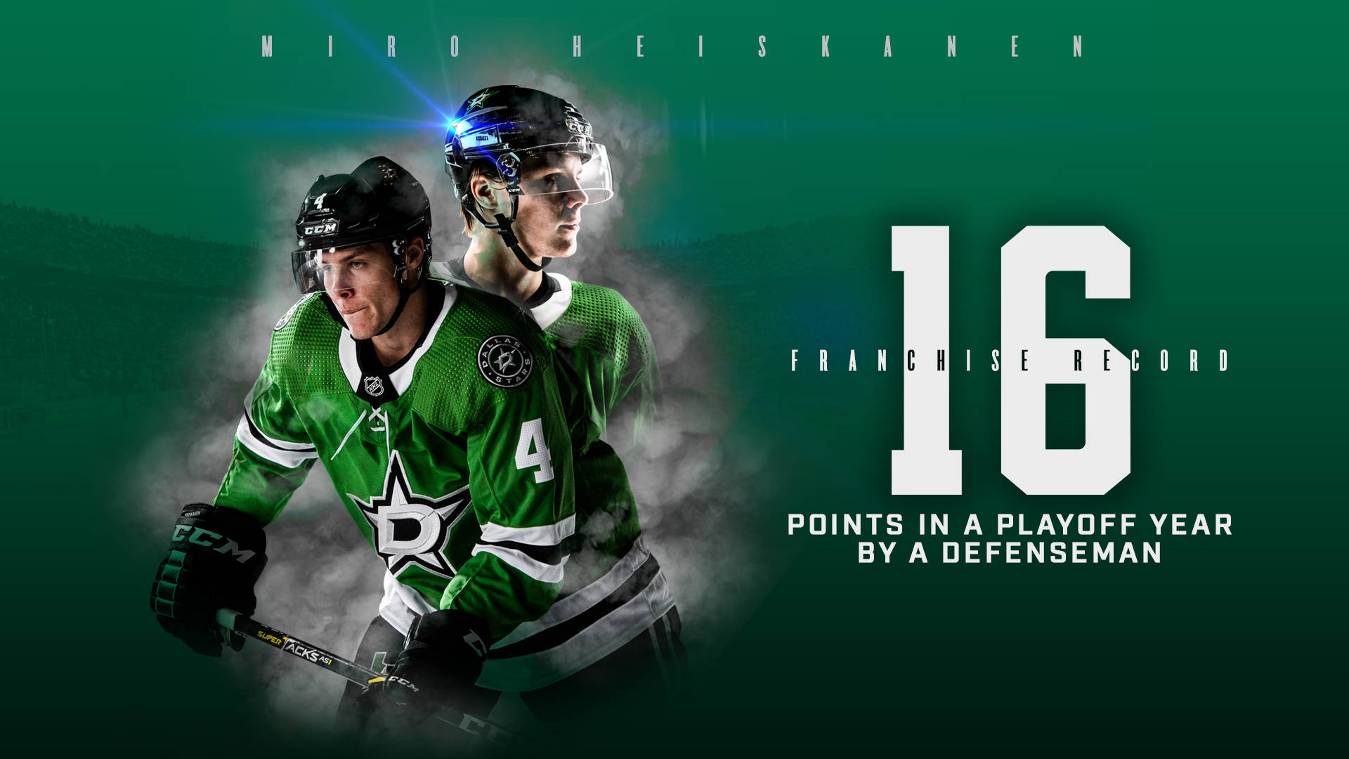 Miro Heiskanen, green jerseys, smoke effects, Full HD Desktop Wallpaper