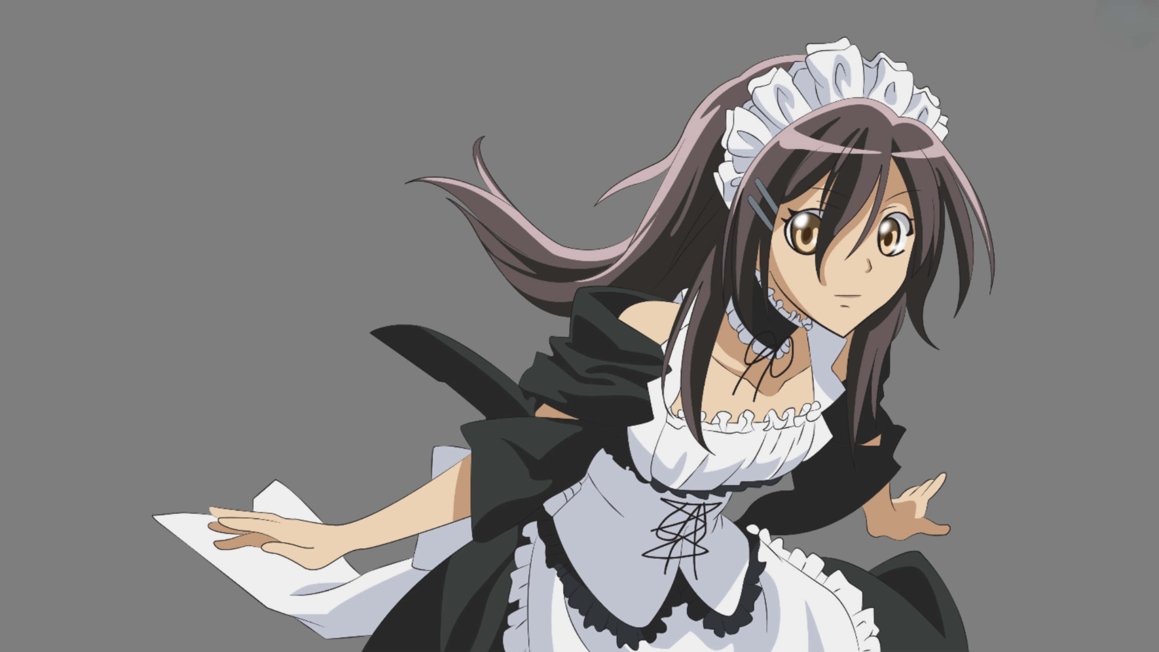 Misaki Ayuzawa, brown hair, golden eyes, 4K Desktop Wallpaper