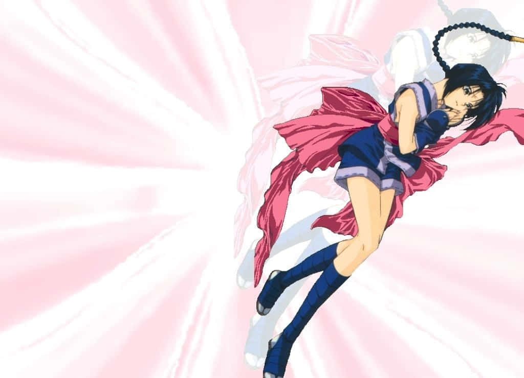 Misao Makimachi, dark hair, red cape, SD Desktop Wallpaper