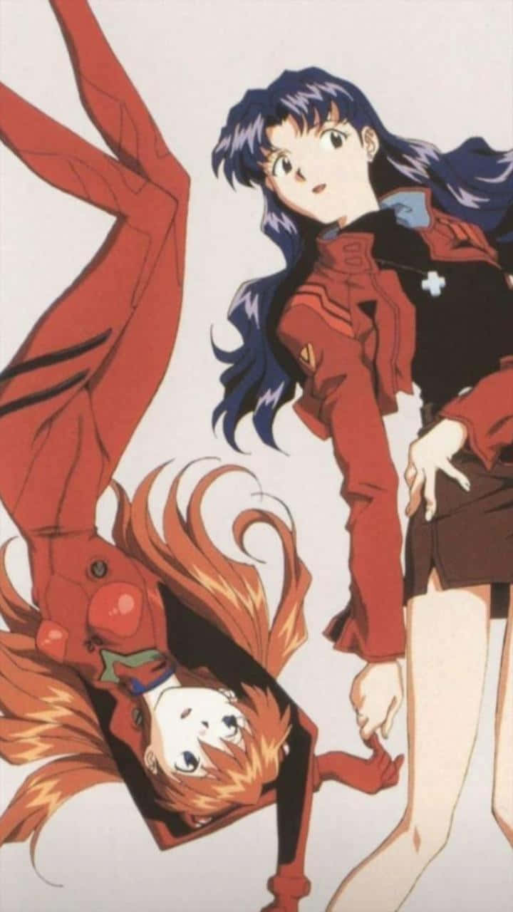 Misato Katsuragi, red uniforms, white background, HD Phone Wallpaper